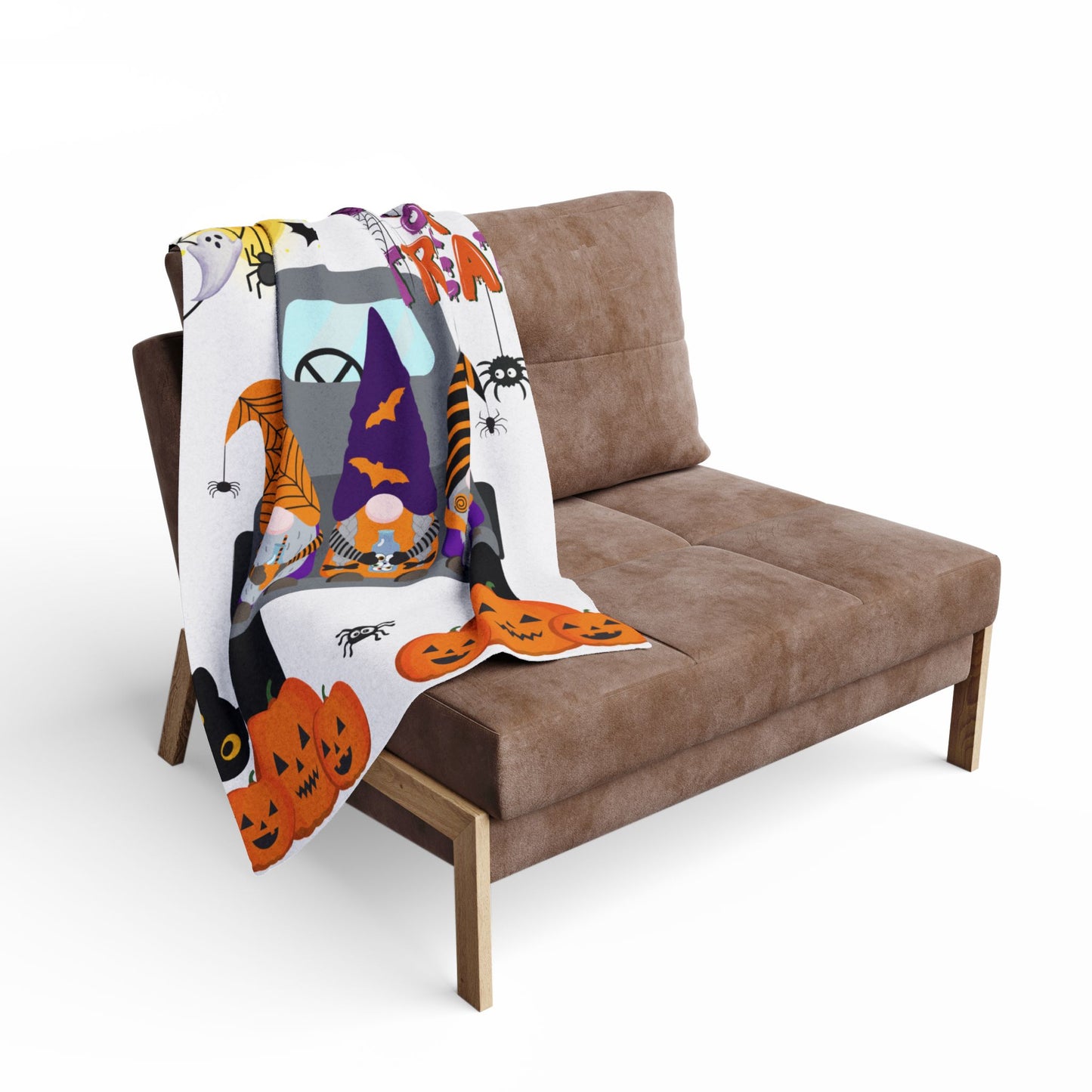 Halloween Fleece Blanket, Cozy Throw, Trick or Treat Decor, Pumpkin Blanket, Seasonal Home Accents