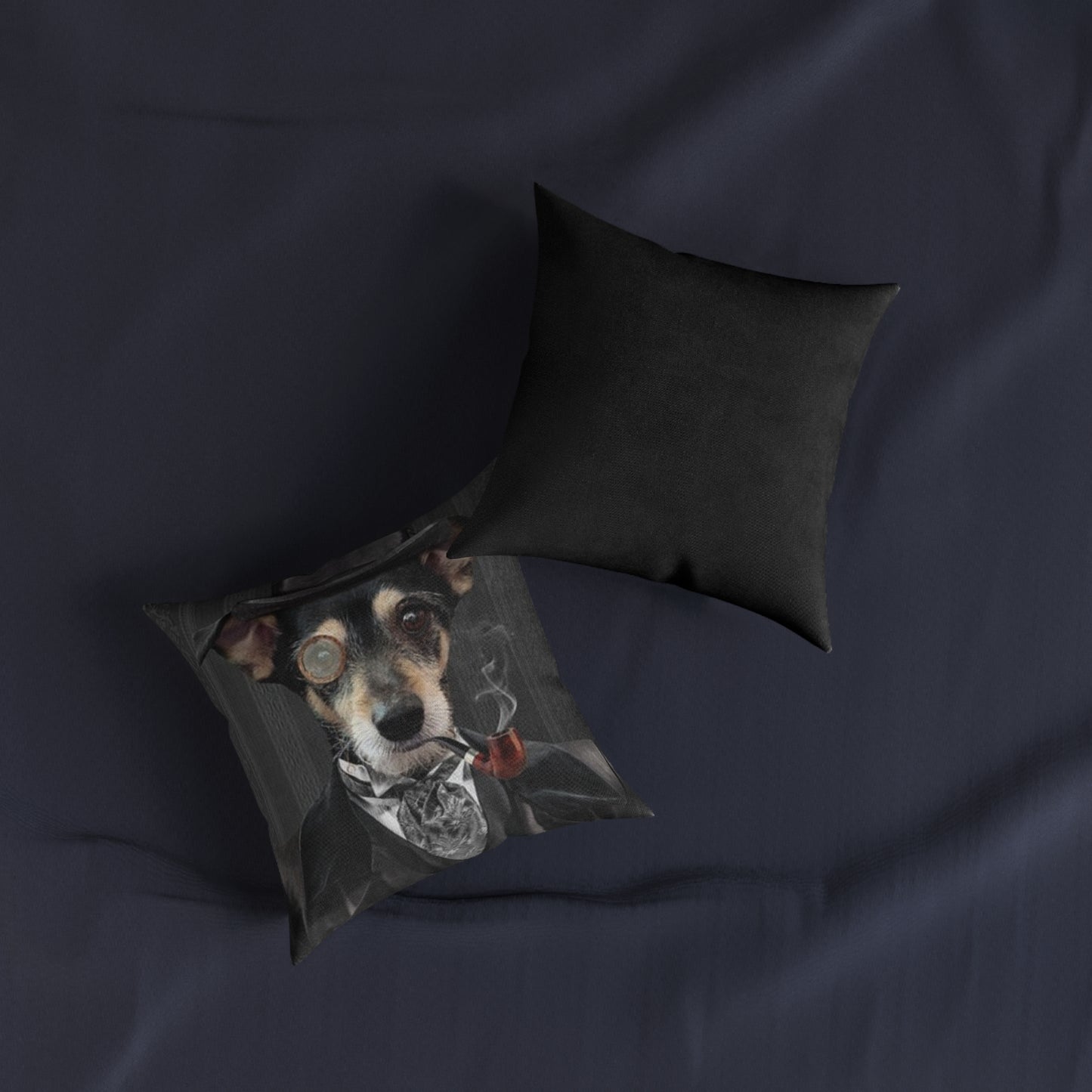 Gentleman Dog Square Pillow - Chic Pet Decor for Home