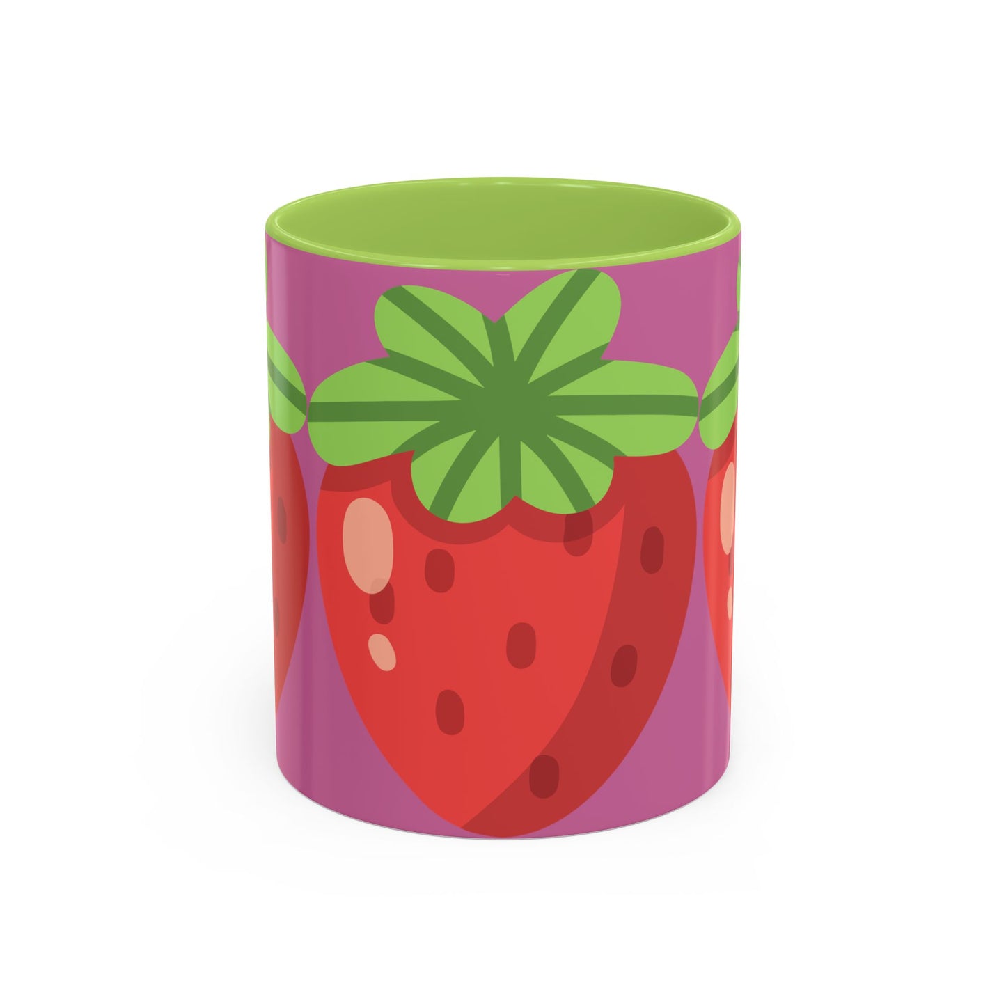Playful Strawberry Accent Coffee Mug - Cute Kitchenware for Fruit Lovers