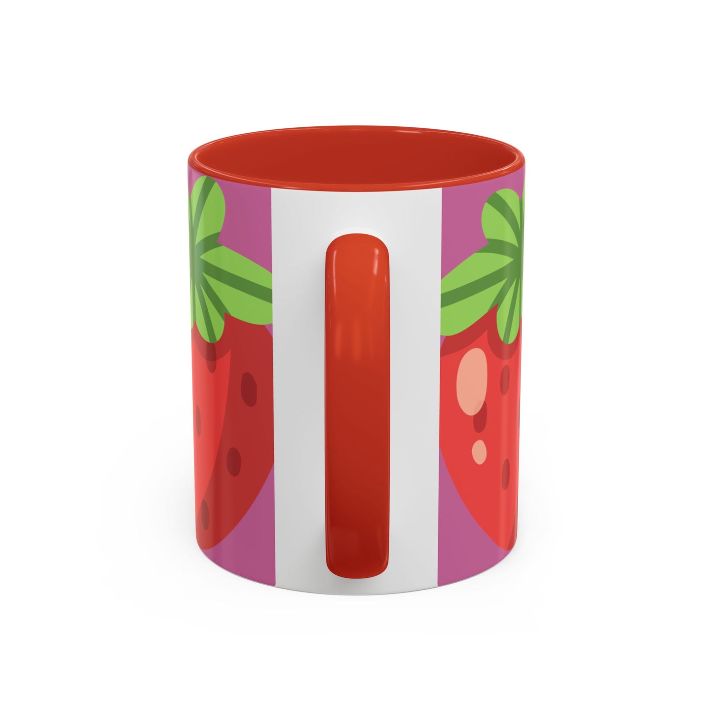 Playful Strawberry Accent Coffee Mug - Cute Kitchenware for Fruit Lovers