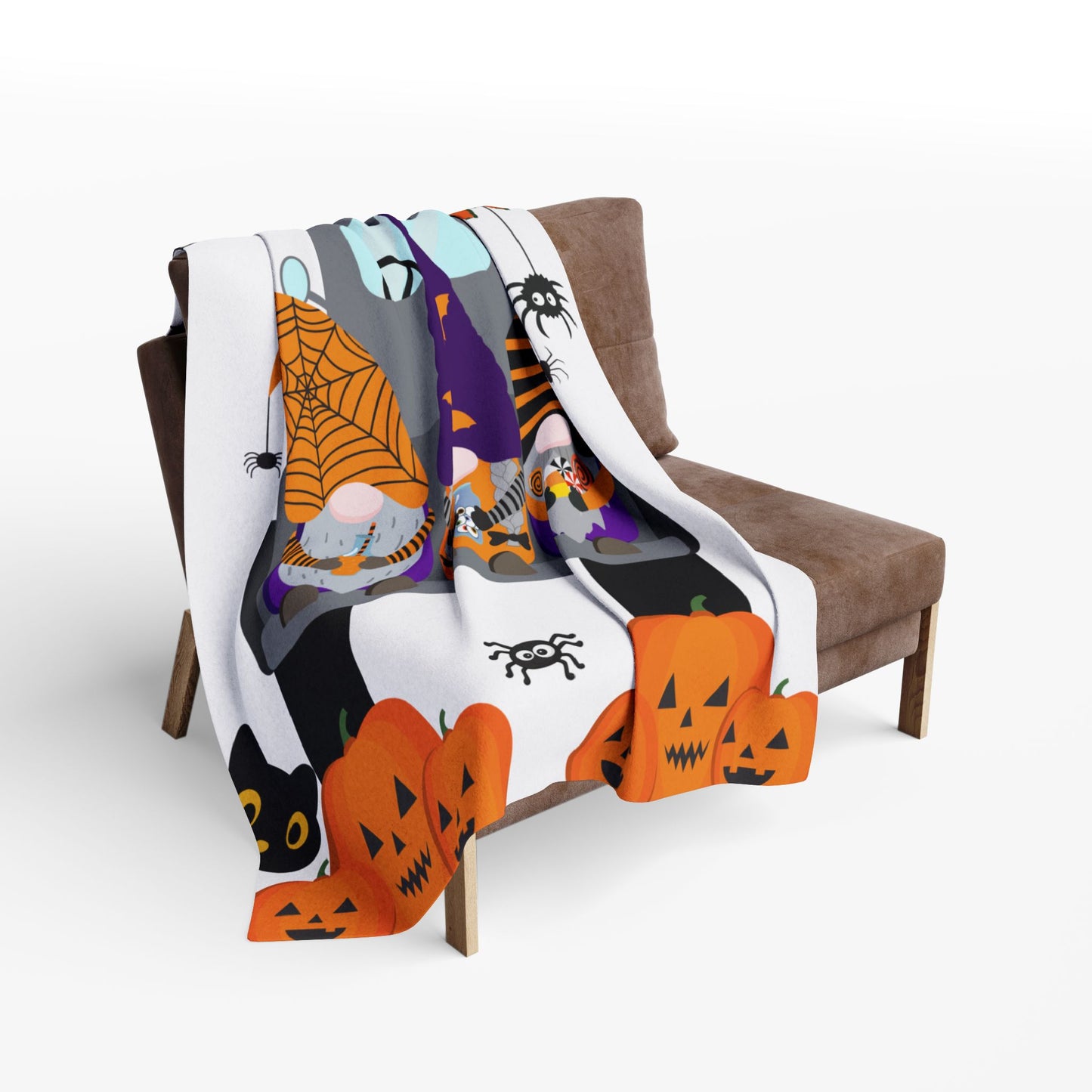 Halloween Fleece Blanket, Cozy Throw, Trick or Treat Decor, Pumpkin Blanket, Seasonal Home Accents