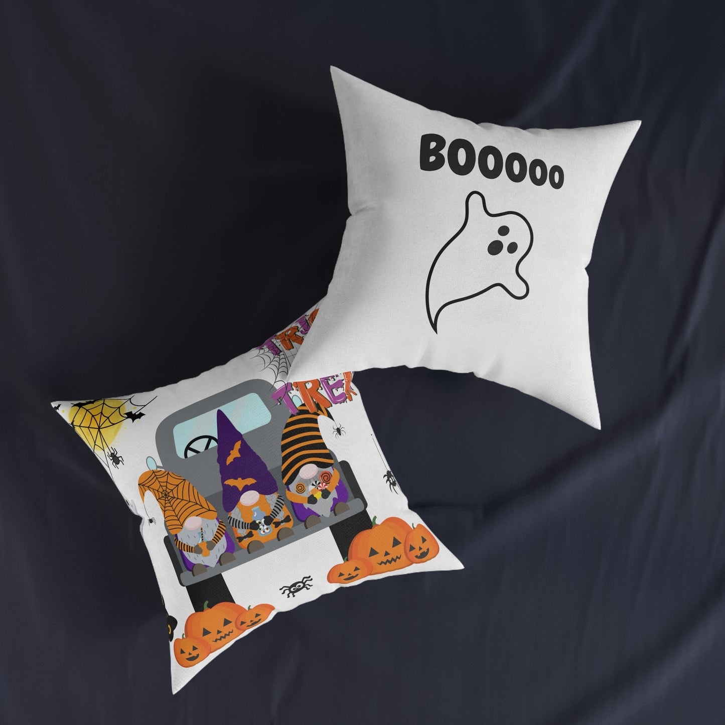 Halloween-Themed Square Pillow, Seasonal Decor, Trick or Treat Cushion, Boo Pillows, Cozy Fall Home Accent, Spooky Gifts