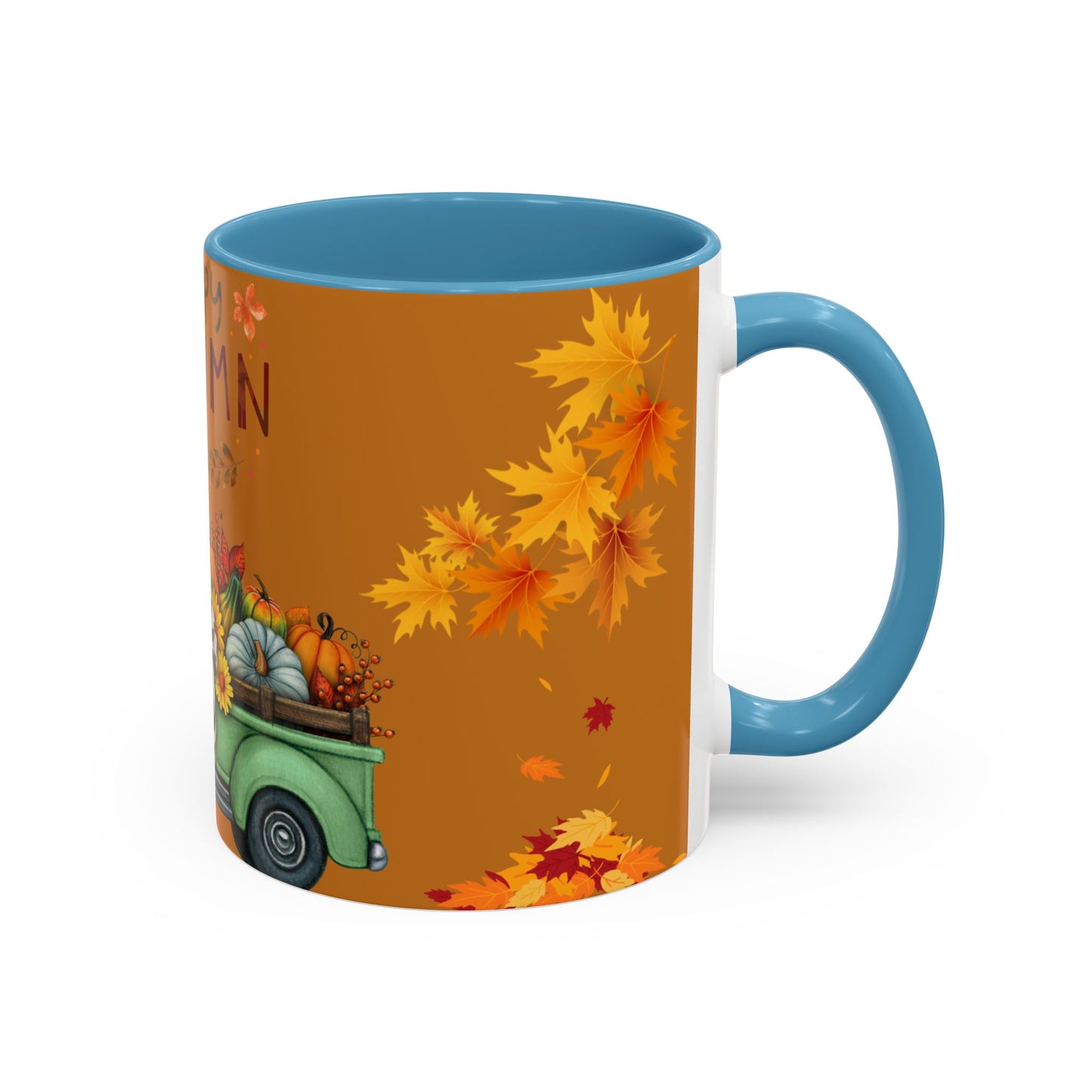 Autumn-Themed Coffee Mug, Cozy Fall Ceramic Mug, Colorful Harvest Cup, Seasonal Drinkware, Thanksgiving Gift