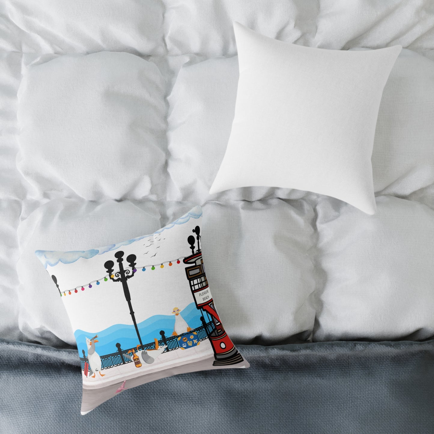 Decorative Canvas Pillow, Cozy Home Accent, Gift for Garden Lovers, Unique Housewarming, Vibrant Outdoor Decor