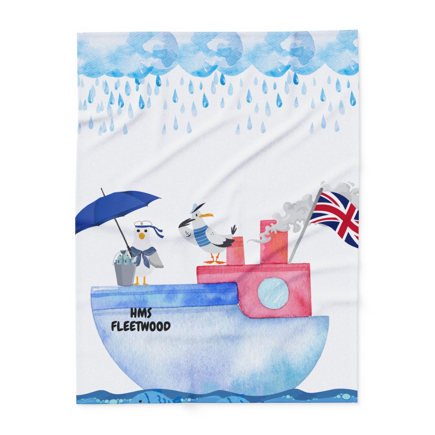 Whimsical Coastal Fleece Blanket - Perfect for Cozy Evenings, Beach Lovers, Summer, Nautical Decor, Gift Idea