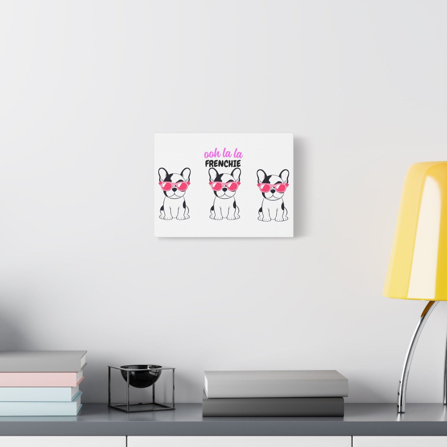 Funny Dog Canvas Wall Art, Dog Lover Decor, Pet Owner Gift, French Bulldog Wall Decor, Ooh La La Frenchie