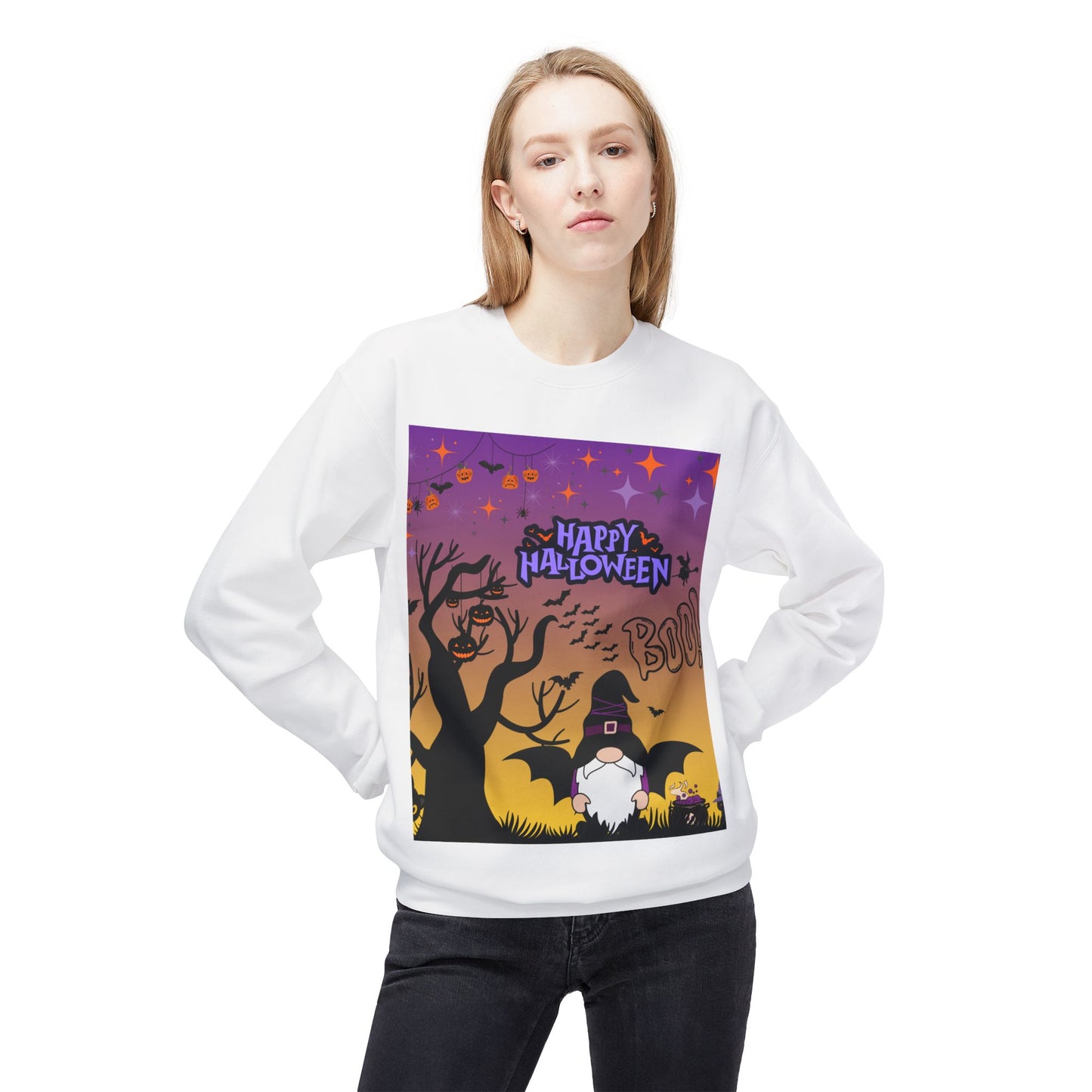 Halloween Crewneck Sweatshirt, Unisex Fleece Top, Funny Fall Apparel, Spooky Season Sweater, Cozy Halloween Outfit, Gift for Her/Him