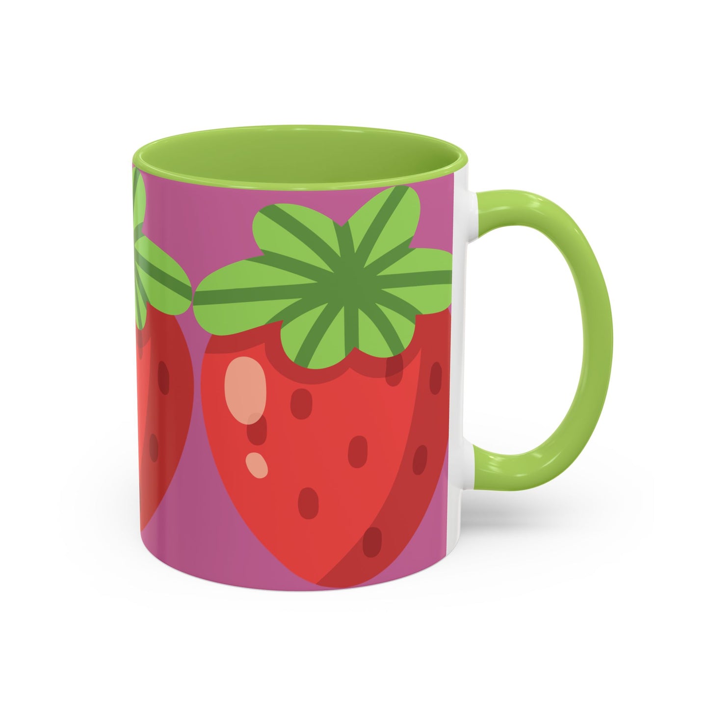 Playful Strawberry Accent Coffee Mug - Cute Kitchenware for Fruit Lovers