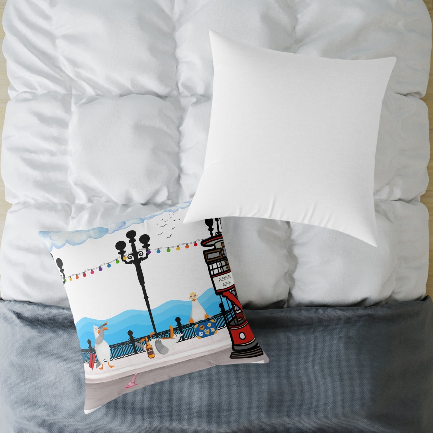 Decorative Canvas Pillow, Cozy Home Accent, Gift for Garden Lovers, Unique Housewarming, Vibrant Outdoor Decor