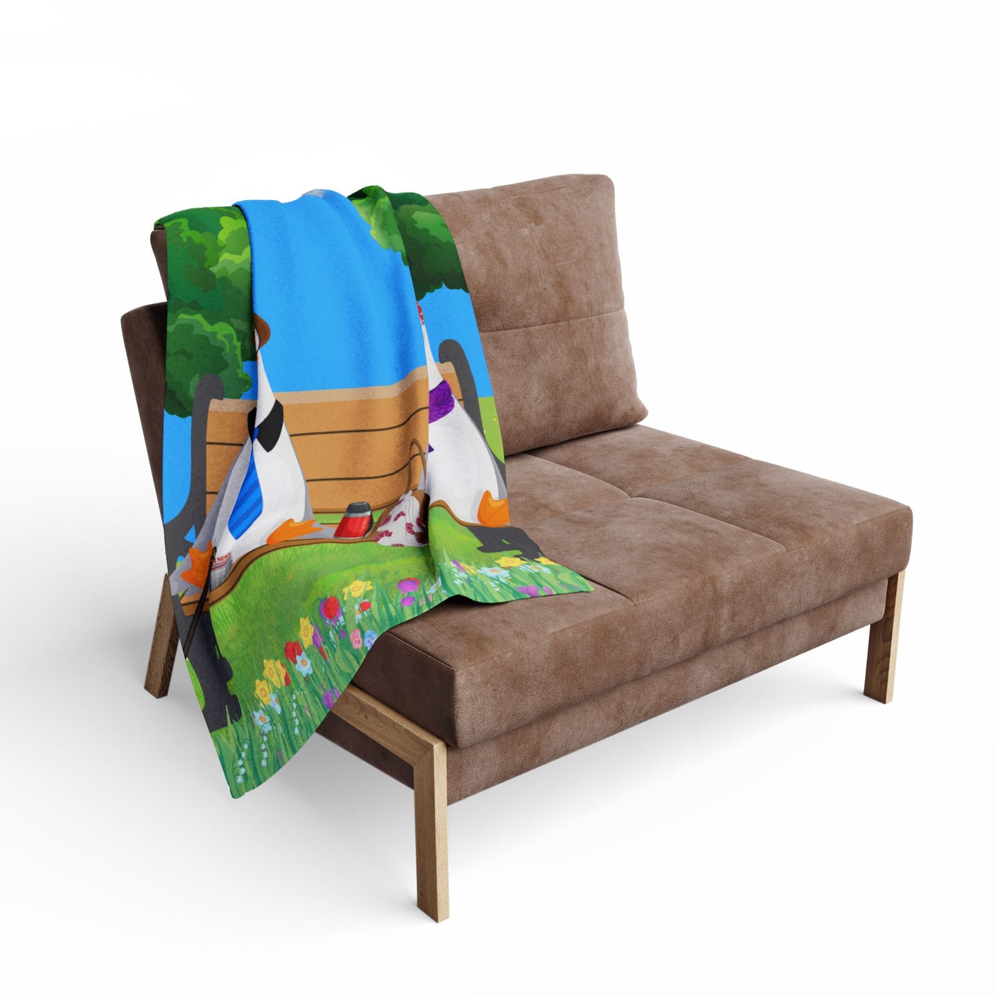 Colourful seagull Fleece Blanket, Cozy Throw, Bird Lovers Gift, Winter Warmth, Fun Home Decor, Cute Animal Blanket, Unique Present