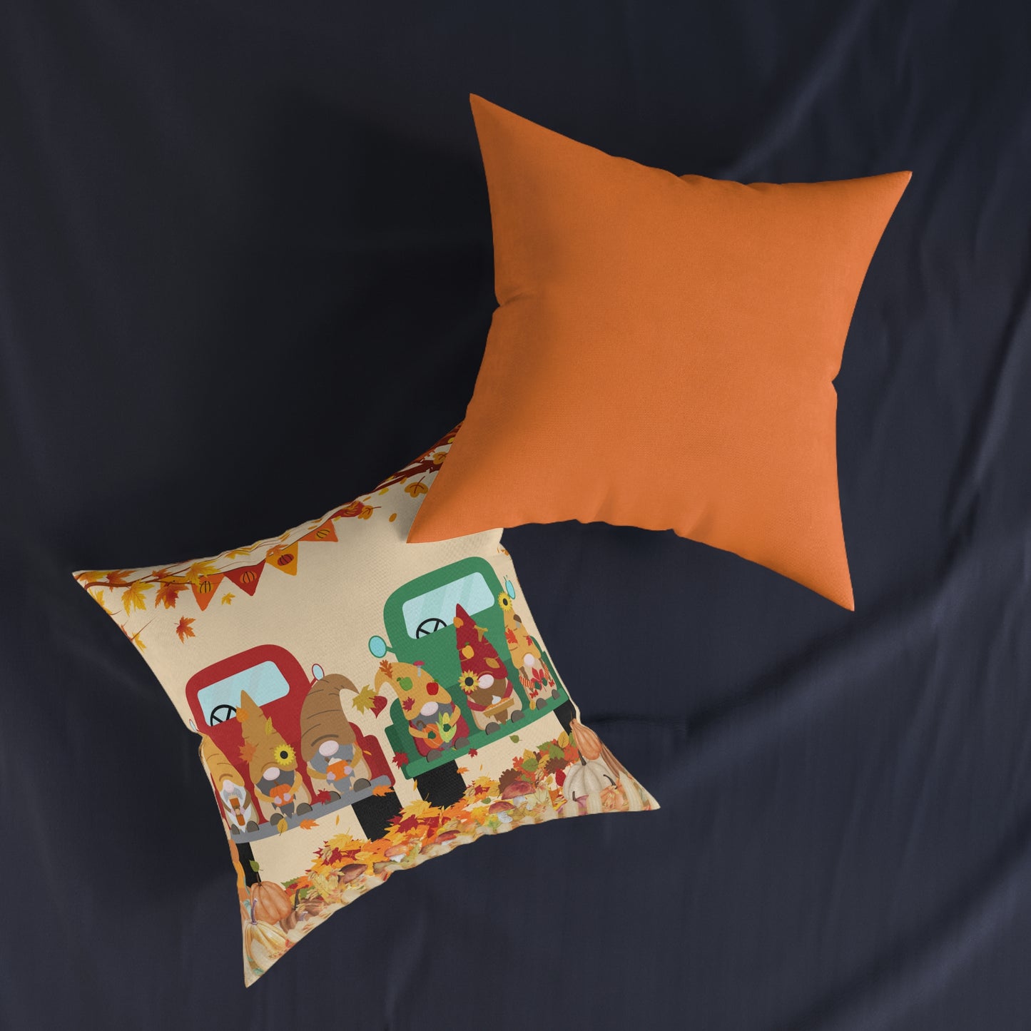 Thanksgiving Gnome Decor Square Pillow, Fall Home Accent, Autumn Pillow, Cozy Throw Pillow, Thanksgiving Gift Idea