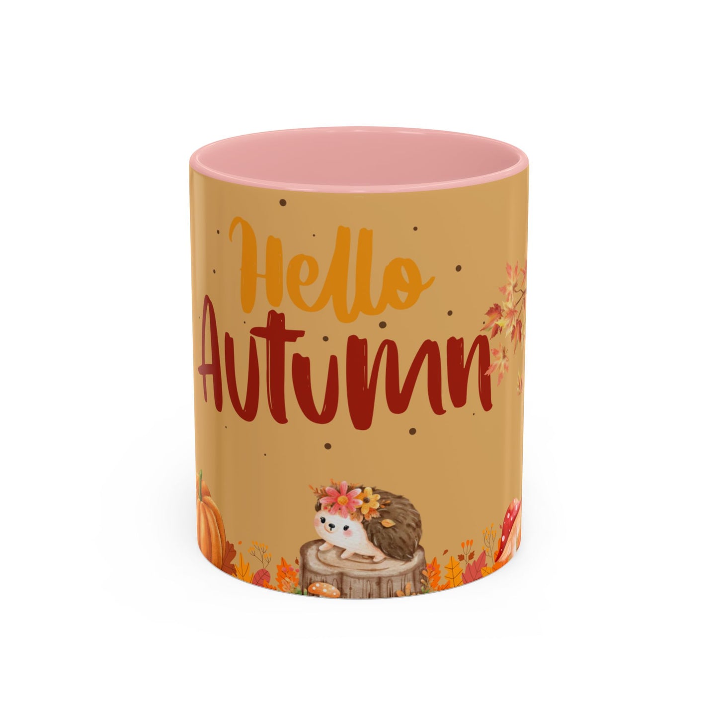 Autumn-Themed Coffee Mug, Seasonal Gift, Fall Decor, Cute Hedgehog Cup, Hello Autumn Mug, Perfect for Cozy Mornings