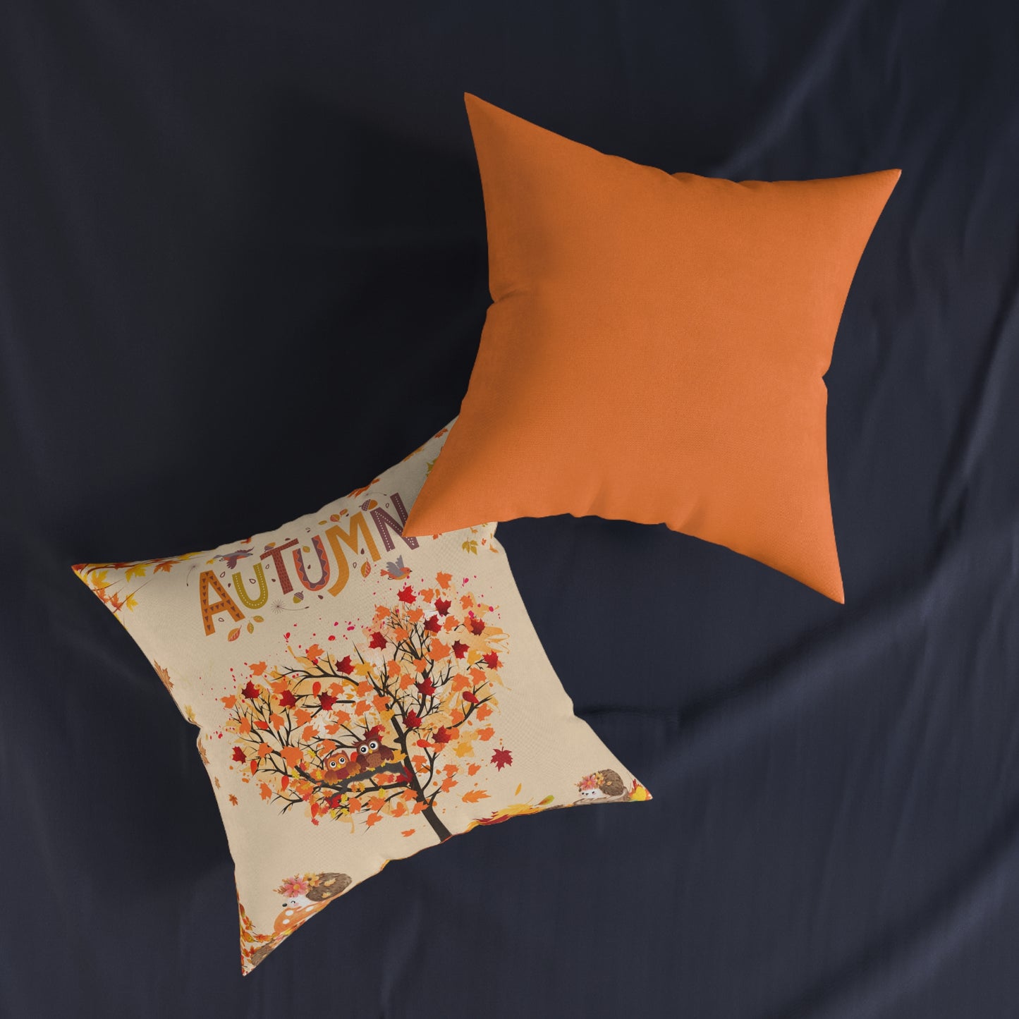 Autumn Square Pillow | Cozy Fall Decor, Thanksgiving Gift, Seasonal Cushion, Rustic Home Accent, Autumnal Throw Pillow