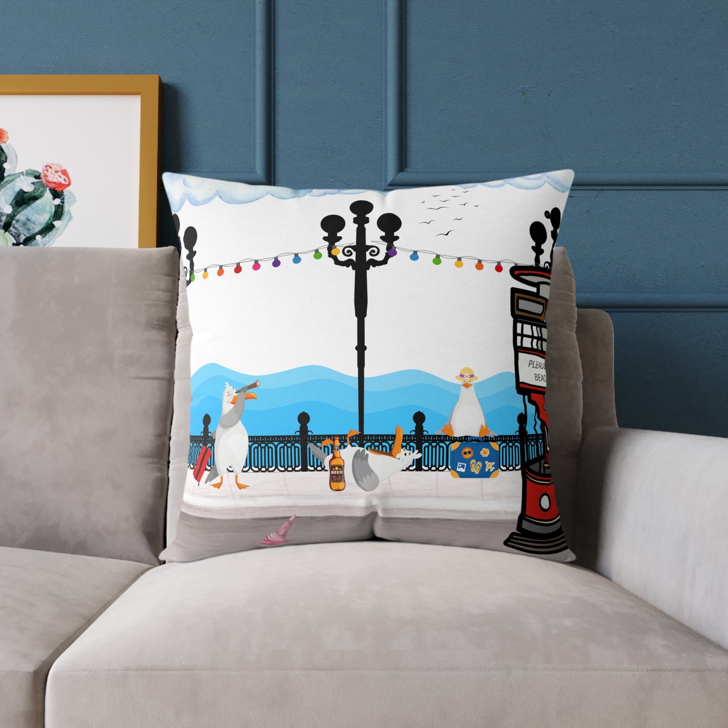 Decorative Canvas Pillow, Cozy Home Accent, Gift for Garden Lovers, Unique Housewarming, Vibrant Outdoor Decor