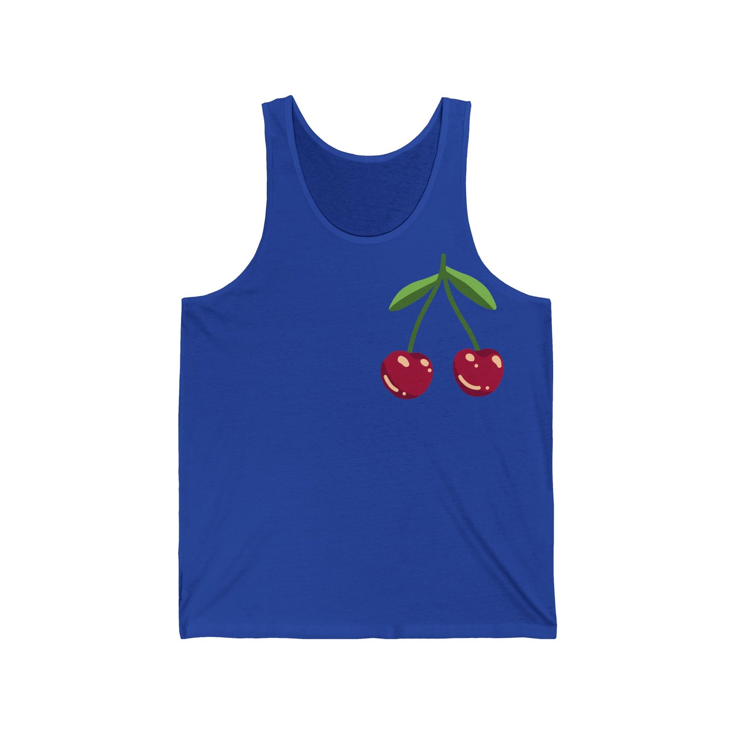 Cherry Graphic Unisex Jersey Tank Top - Casual Summer Wear