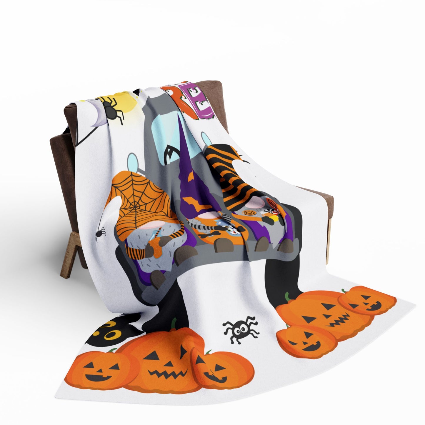 Halloween Fleece Blanket, Cozy Throw, Trick or Treat Decor, Pumpkin Blanket, Seasonal Home Accents