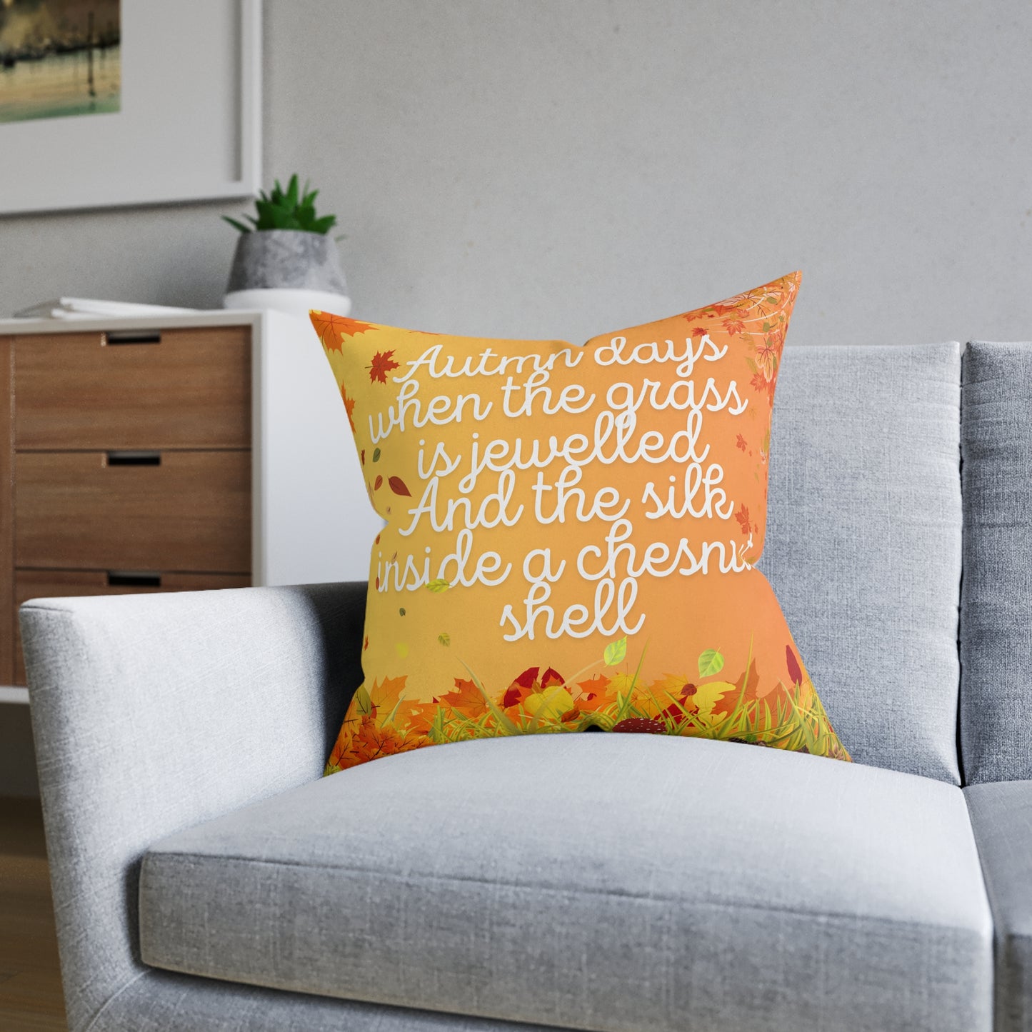 Autumn Quote Square Pillow | Cozy Home Decor, Fall Accent Cushion, Thanksgiving Gift, Seasonal Pillow, Harvest Decoration