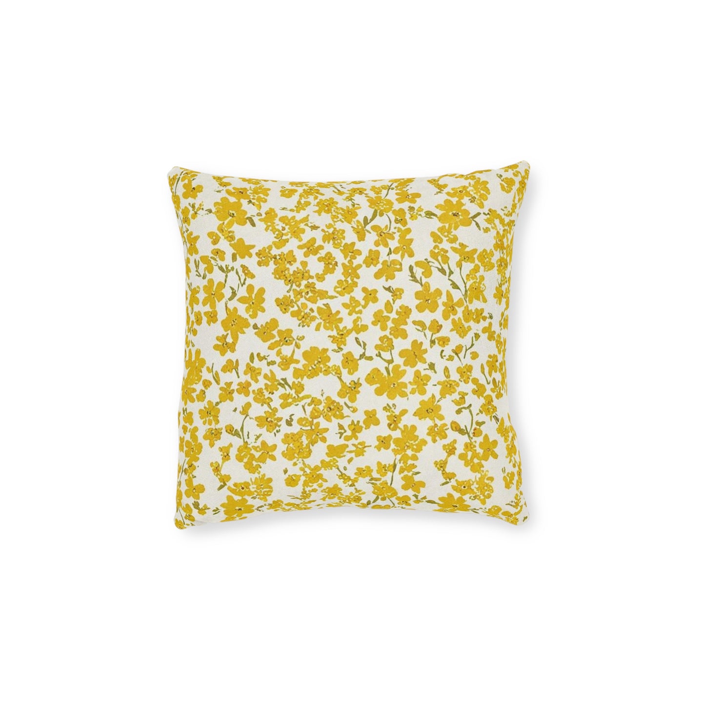 Floral Yellow Square Pillow - Cozy Home Decor for Every Season