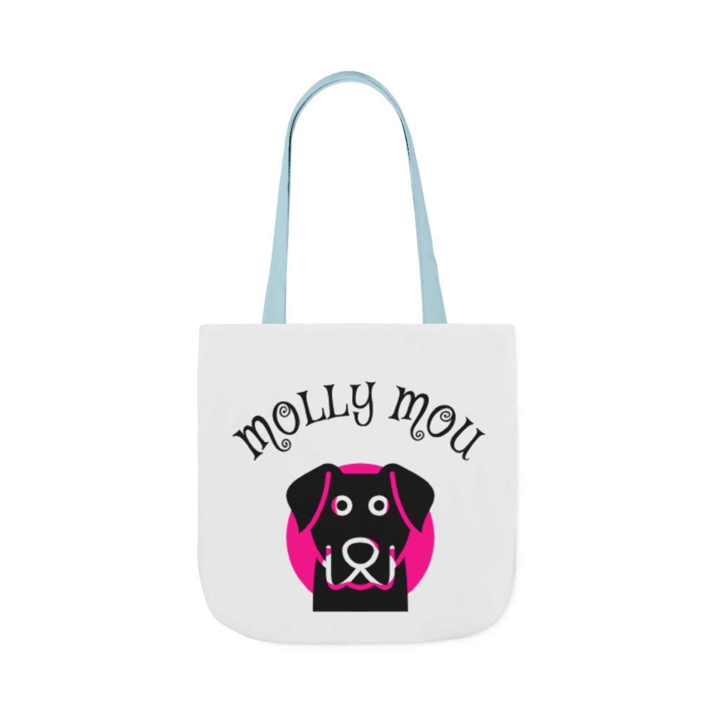 Personalized Dog Lover Canvas Tote Bag - Molly Mou Design with 5-Color Straps
