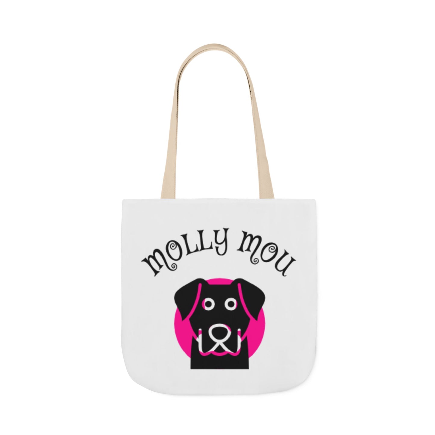 Personalized Dog Lover Canvas Tote Bag - Molly Mou Design with 5-Color Straps