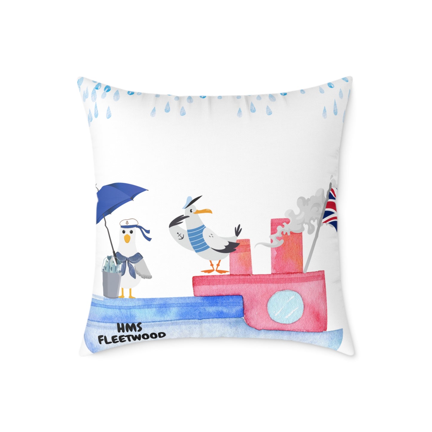 Whimsical Seagull Decor Pillow, Nautical Home Accent, Cute Cushion for Coastal Vibes, Beach House Gift, Summer Travel Decor
