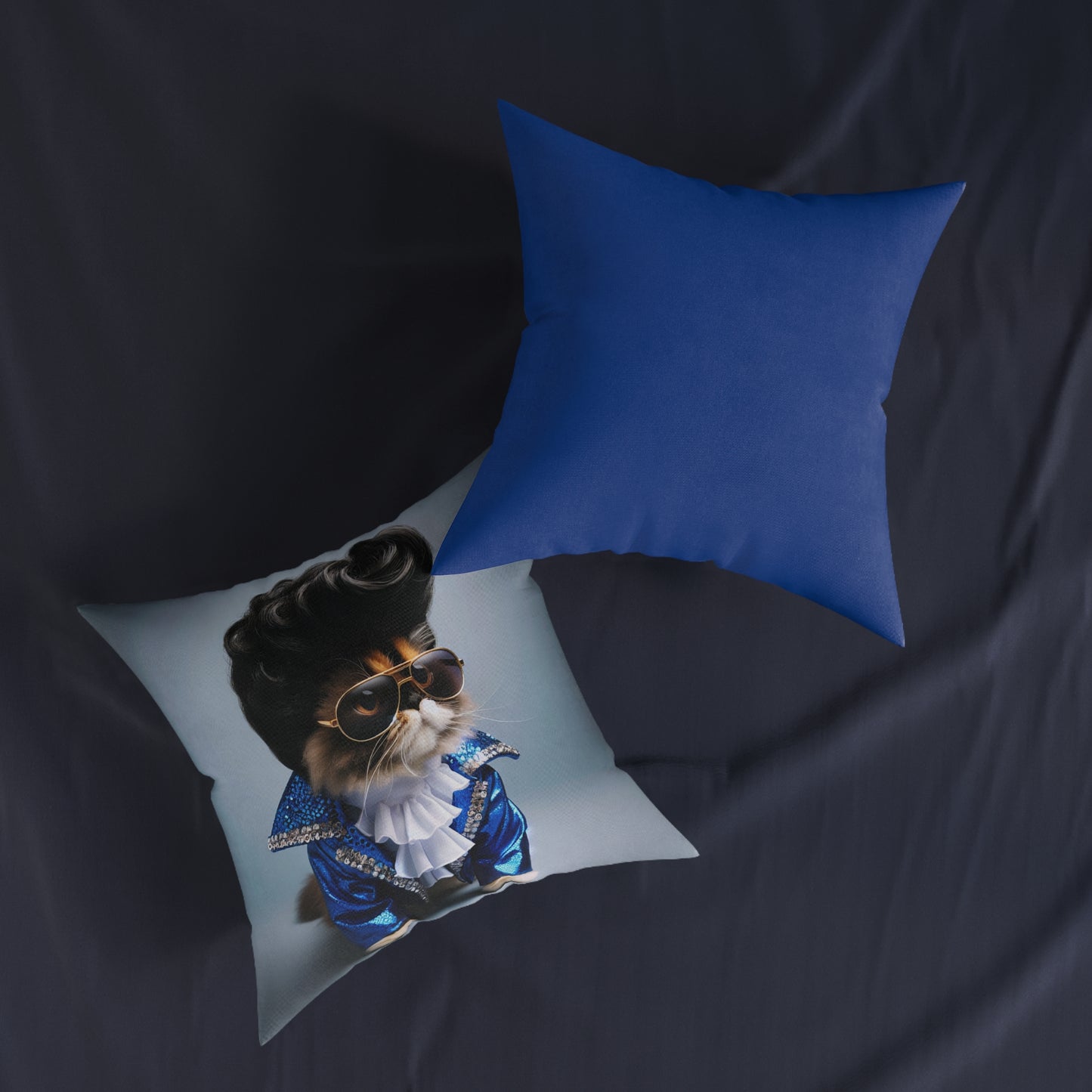 Elvis Cat Square Pillow - Funky Cat Decor for Animal Lovers