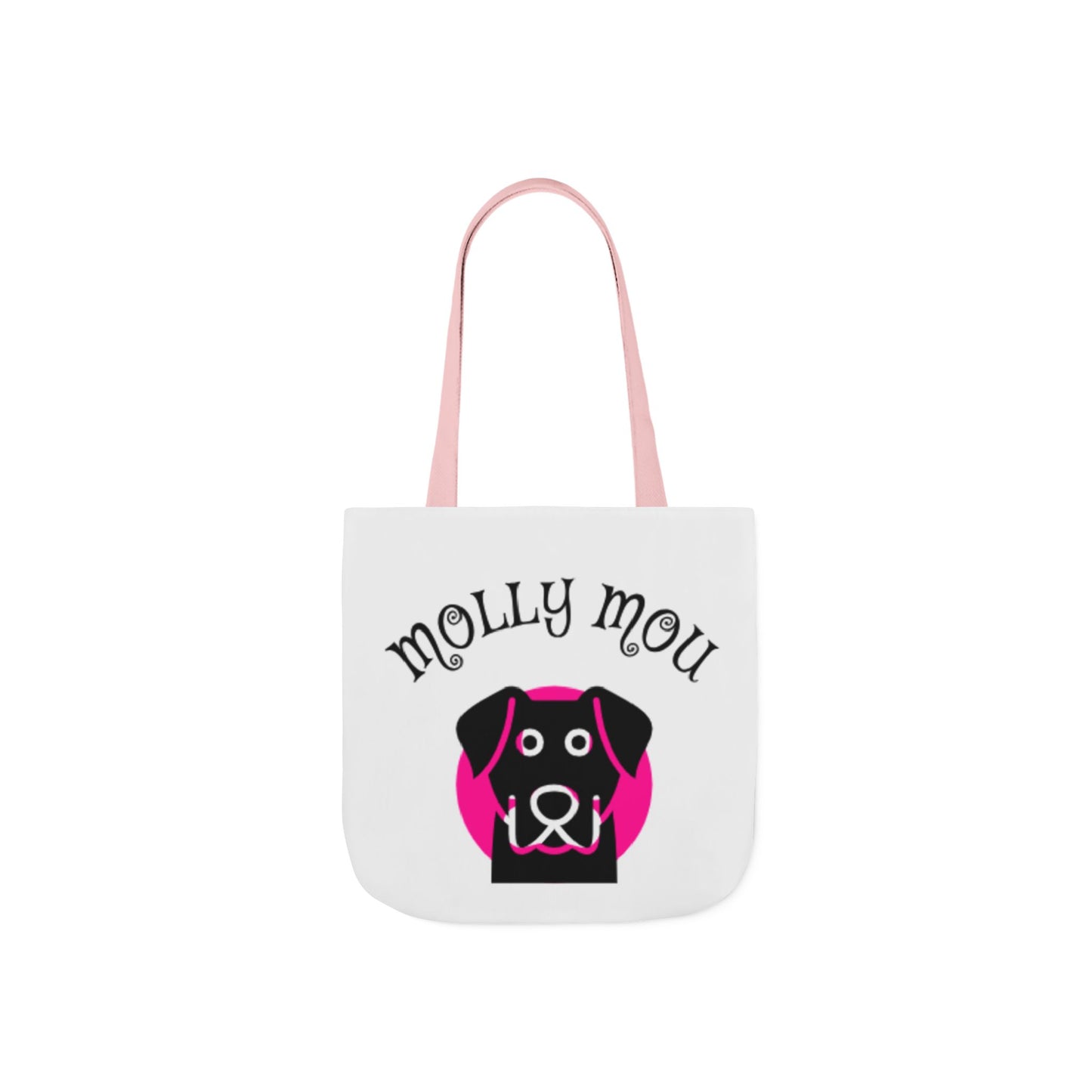 Personalized Dog Lover Canvas Tote Bag - Molly Mou Design with 5-Color Straps