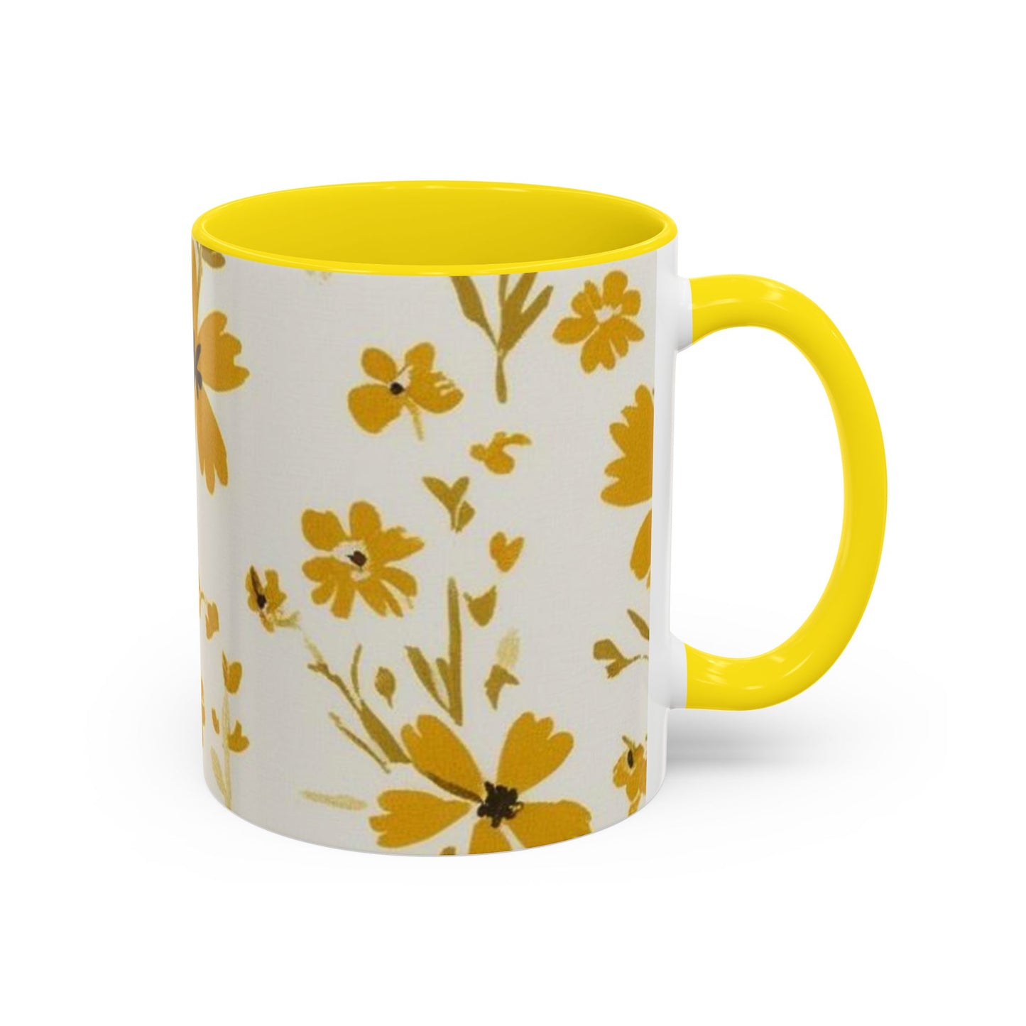 Floral Accent Coffee Mug - Brighten Your Morning with Cheerful Blooms