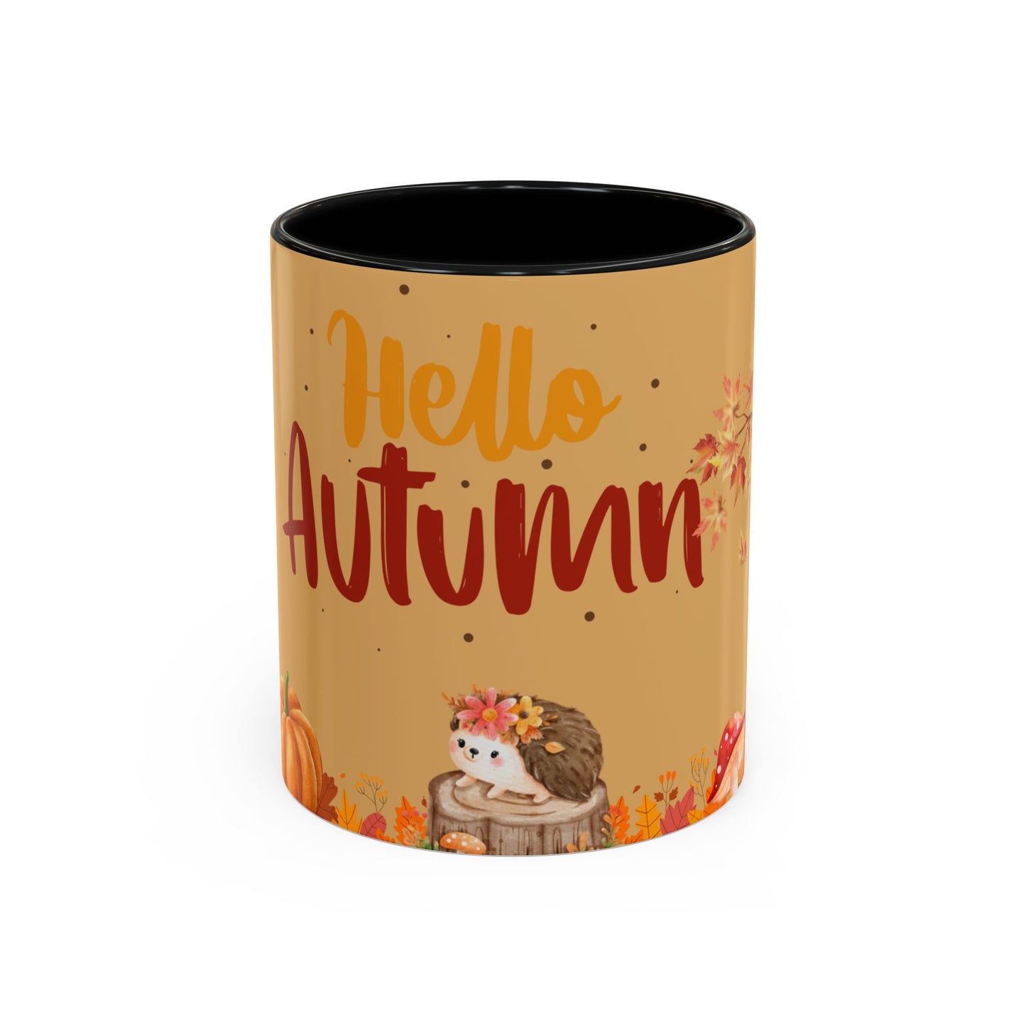 Autumn-Themed Coffee Mug, Seasonal Gift, Fall Decor, Cute Hedgehog Cup, Hello Autumn Mug, Perfect for Cozy Mornings