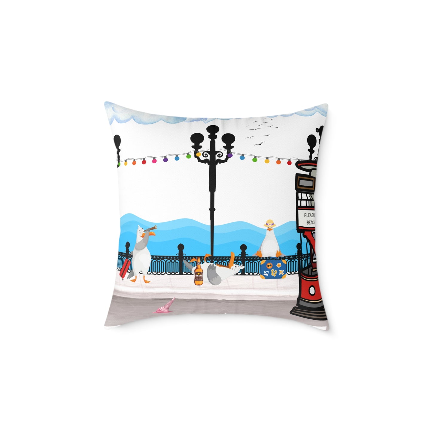 Decorative Canvas Pillow, Cozy Home Accent, Gift for Garden Lovers, Unique Housewarming, Vibrant Outdoor Decor
