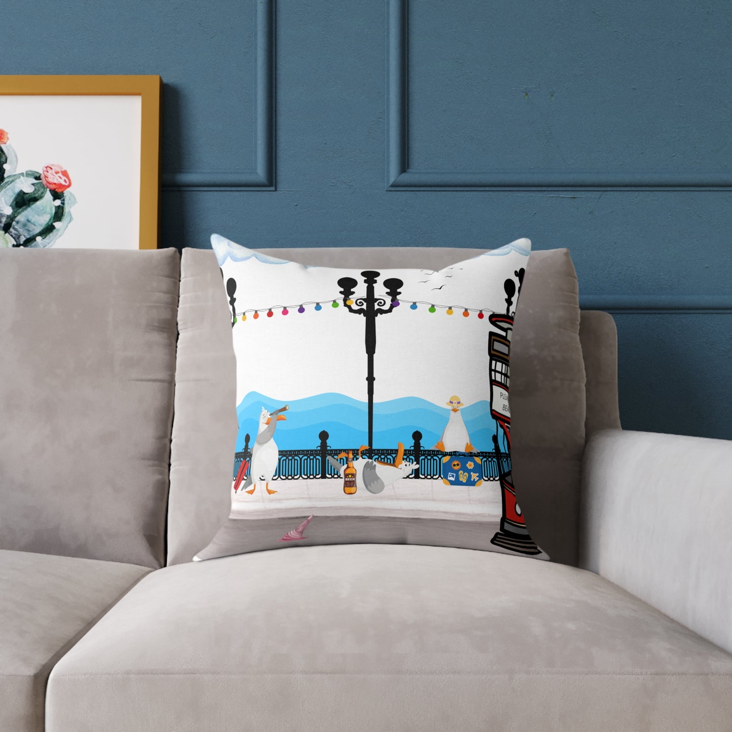 Decorative Canvas Pillow, Cozy Home Accent, Gift for Garden Lovers, Unique Housewarming, Vibrant Outdoor Decor