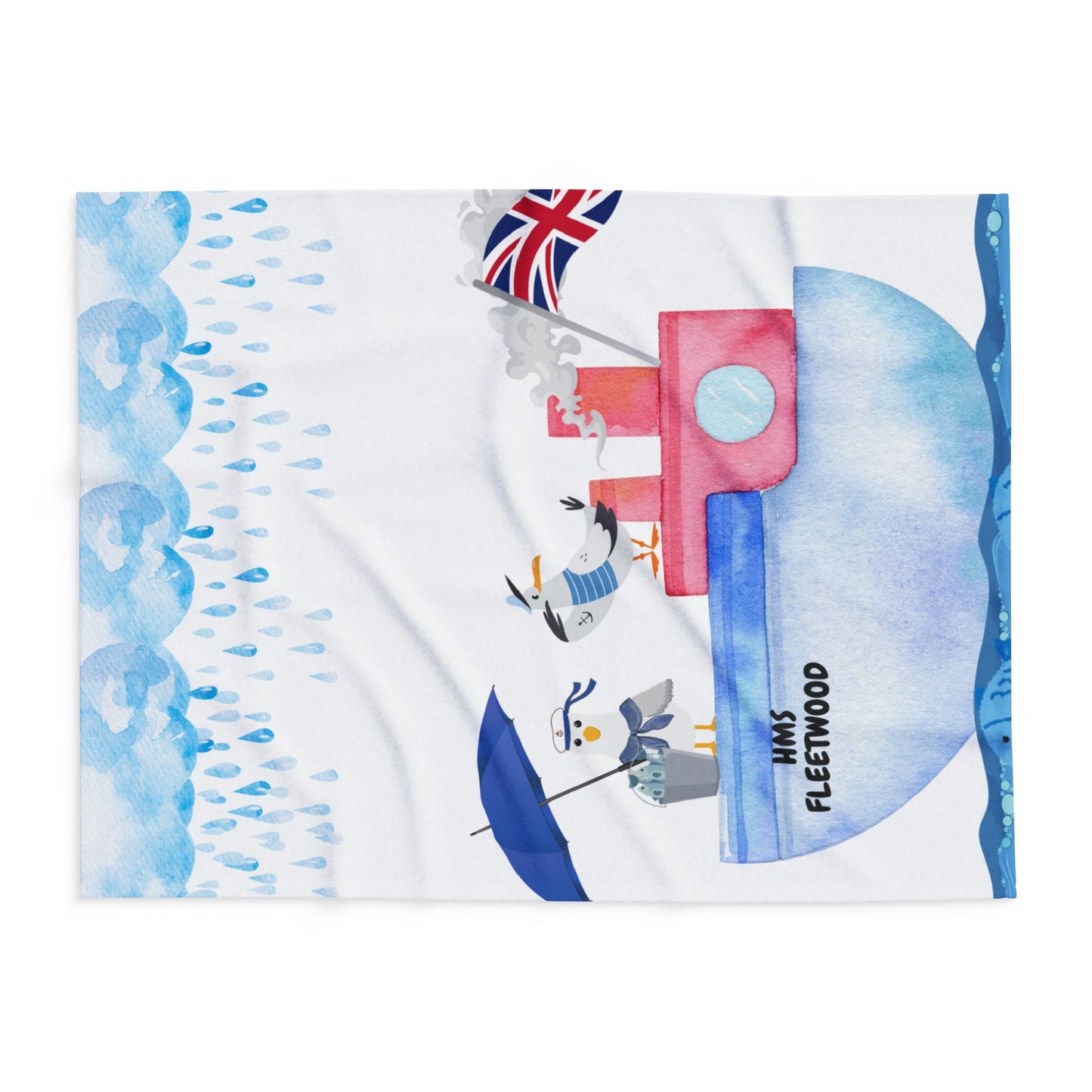 Whimsical Coastal Fleece Blanket - Perfect for Cozy Evenings, Beach Lovers, Summer, Nautical Decor, Gift Idea