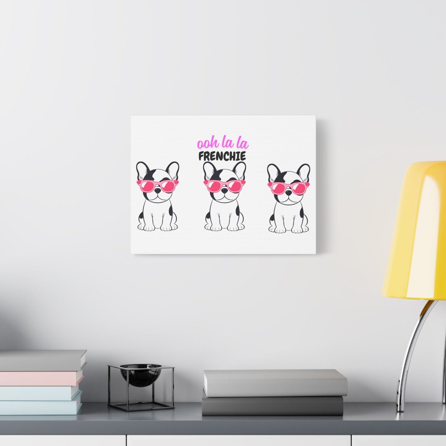 Funny Dog Canvas Wall Art, Dog Lover Decor, Pet Owner Gift, French Bulldog Wall Decor, Ooh La La Frenchie