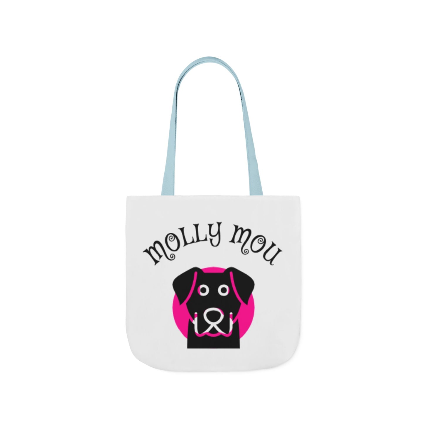 Personalized Dog Lover Canvas Tote Bag - Molly Mou Design with 5-Color Straps