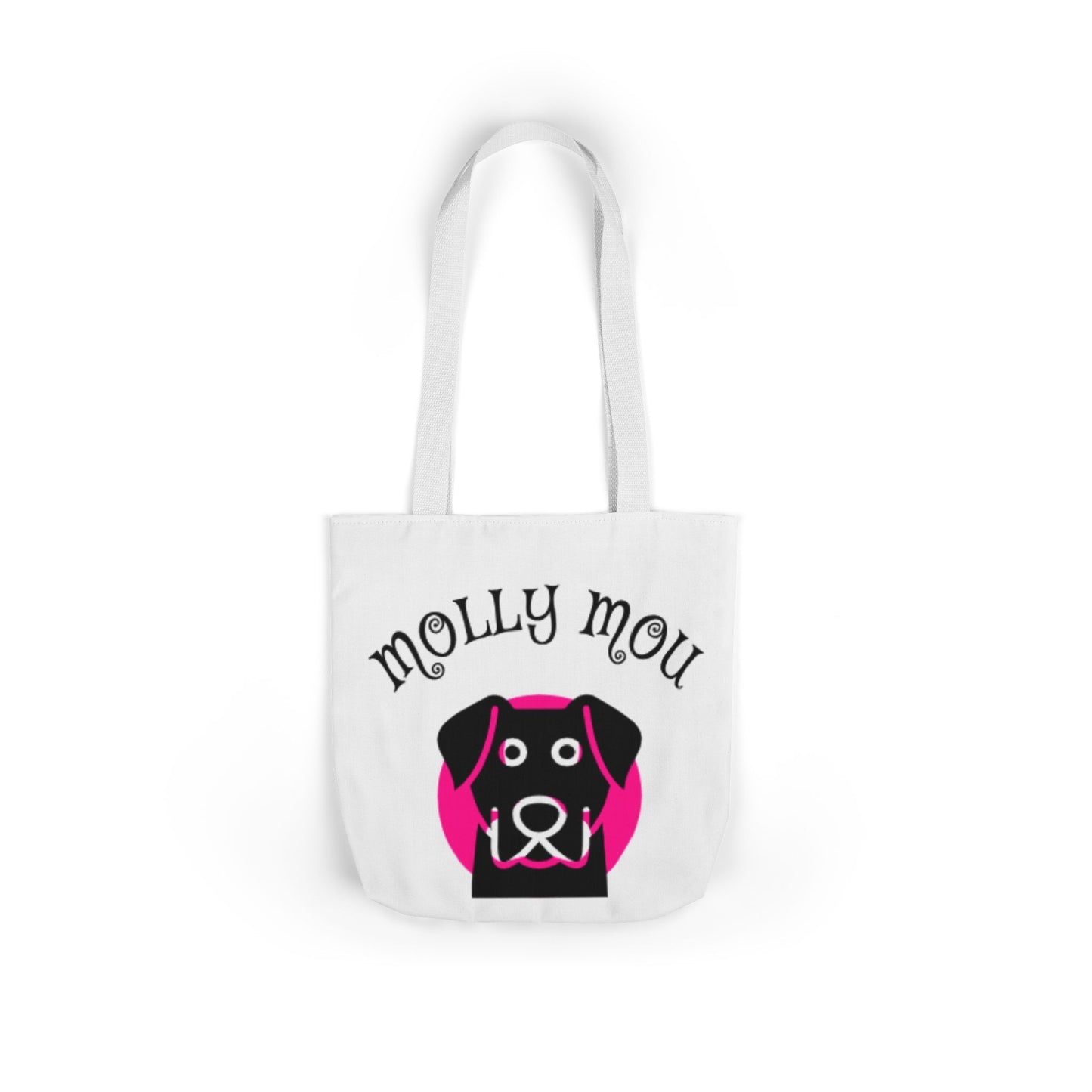 Personalized Dog Lover Canvas Tote Bag - Molly Mou Design with 5-Color Straps