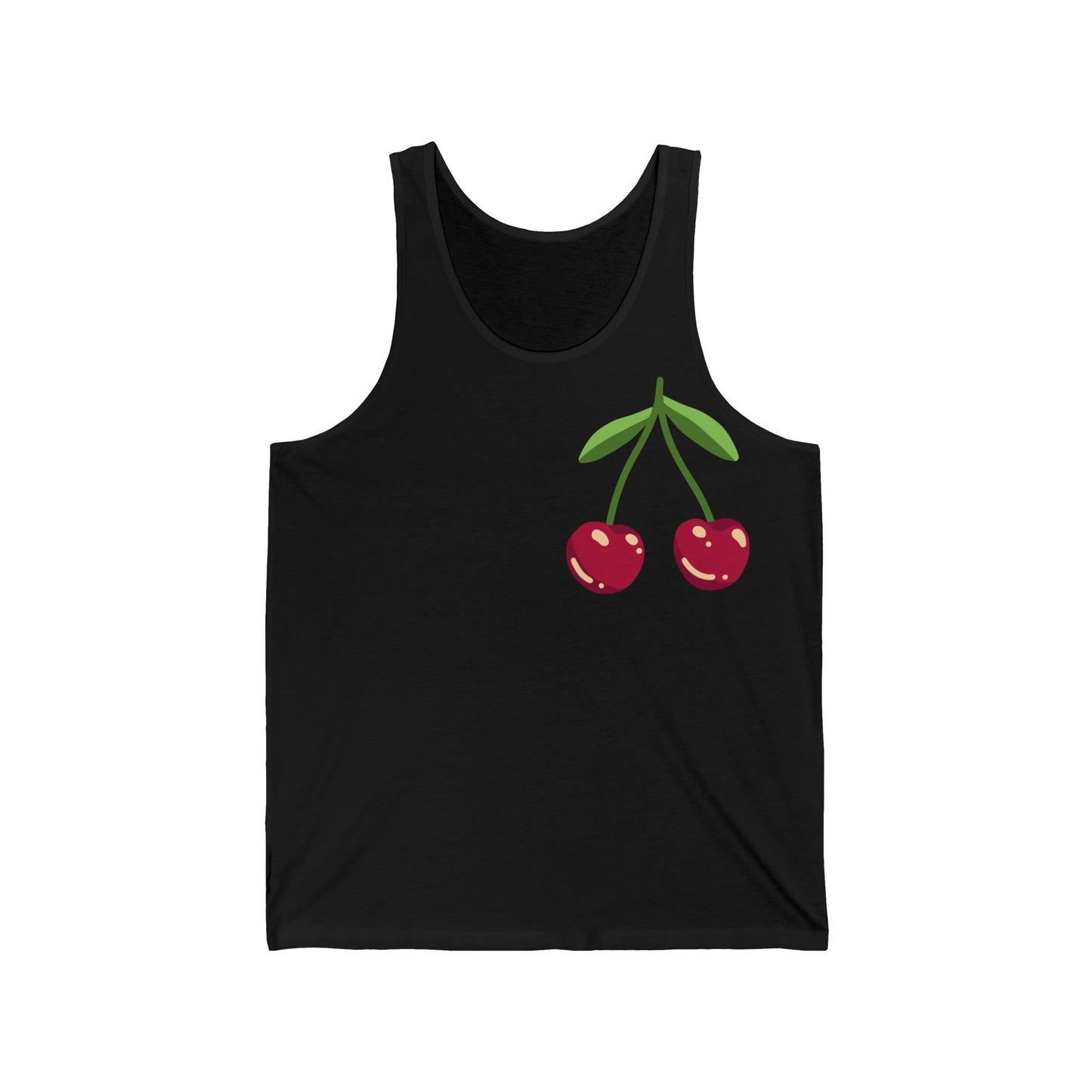 Cherry Graphic Unisex Jersey Tank Top - Casual Summer Wear
