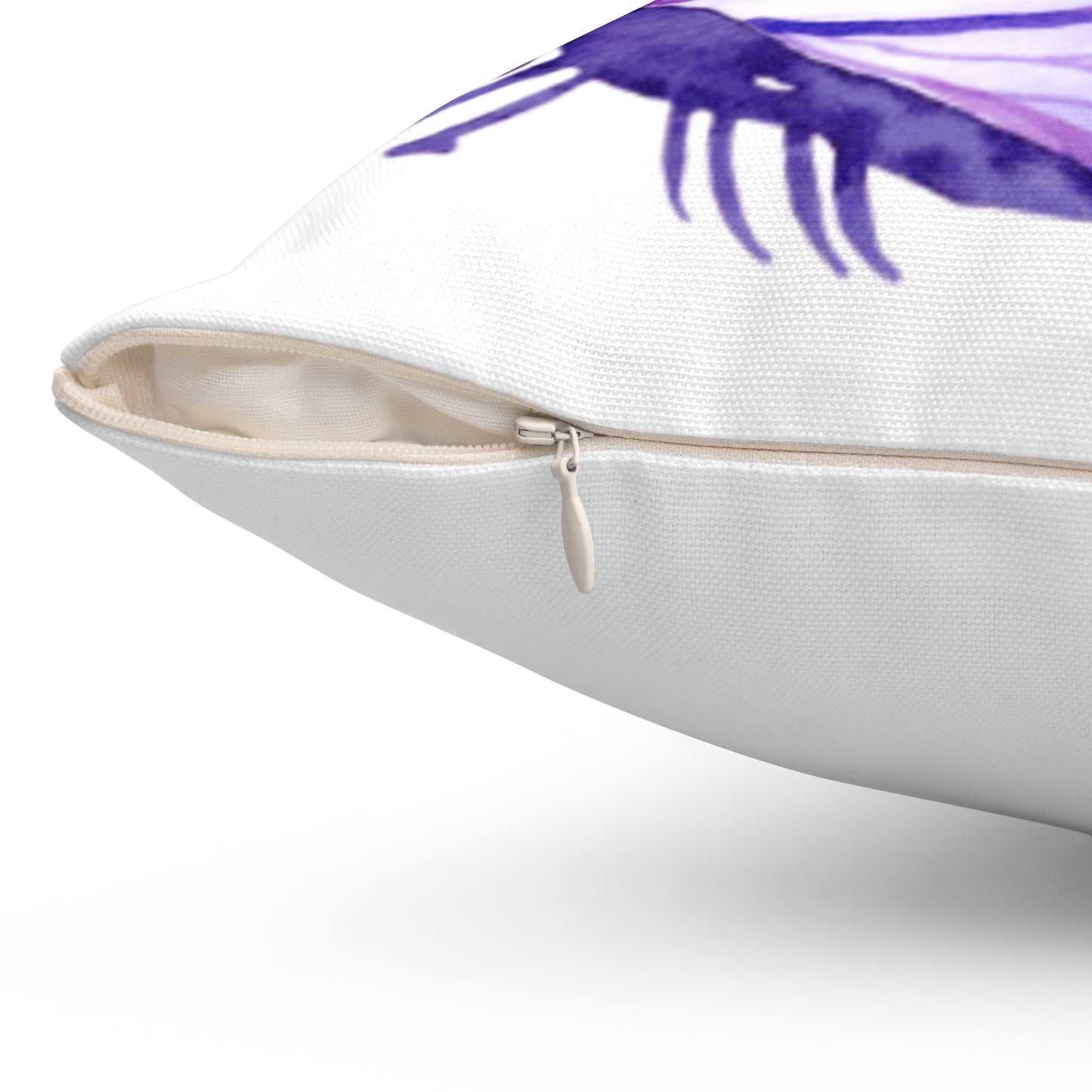 Purple Butterfly Square Pillow - Soft Spun Polyester Cushion for Home Decor