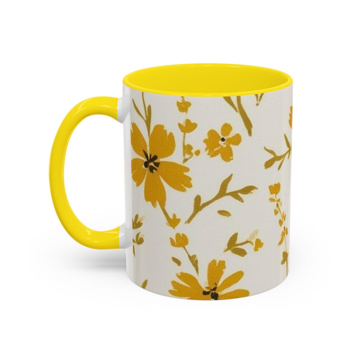 Floral Accent Coffee Mug - Brighten Your Morning with Cheerful Blooms