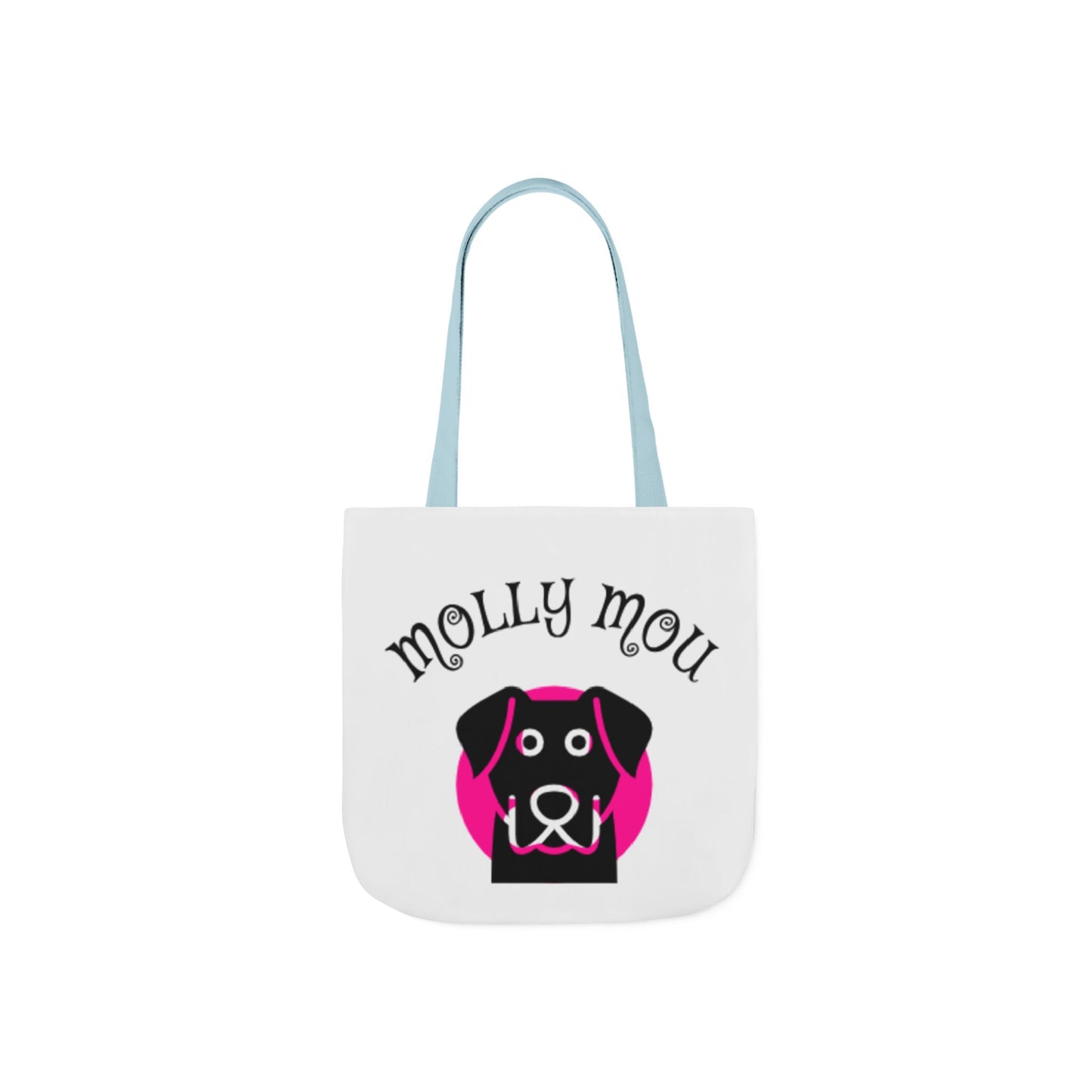 Personalized Dog Lover Canvas Tote Bag - Molly Mou Design with 5-Color Straps