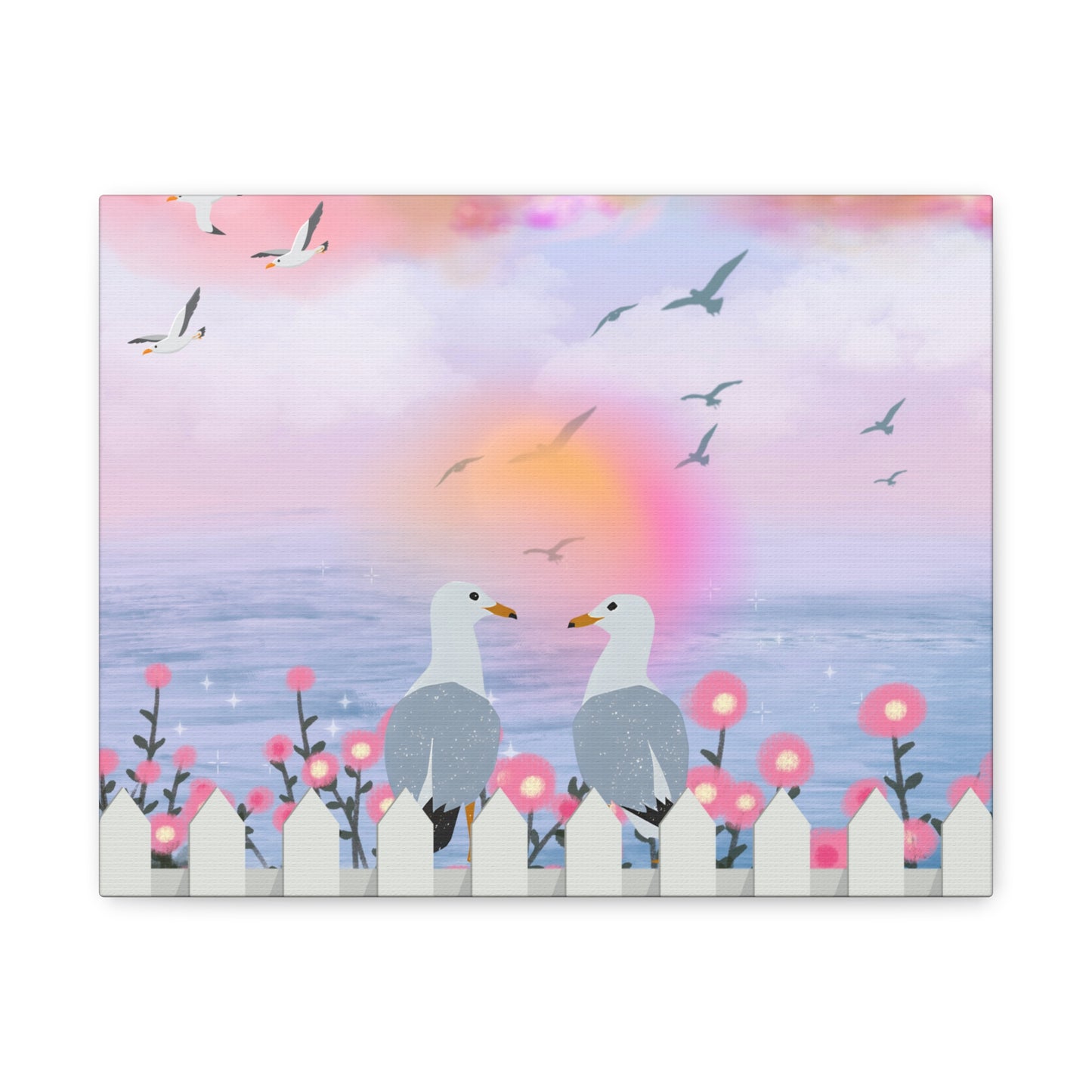 Serene Seagull Canvas Print, Bird Artwork, Coastal Decor, Beach Wall Art, Nature Lover Gift, Home Decor