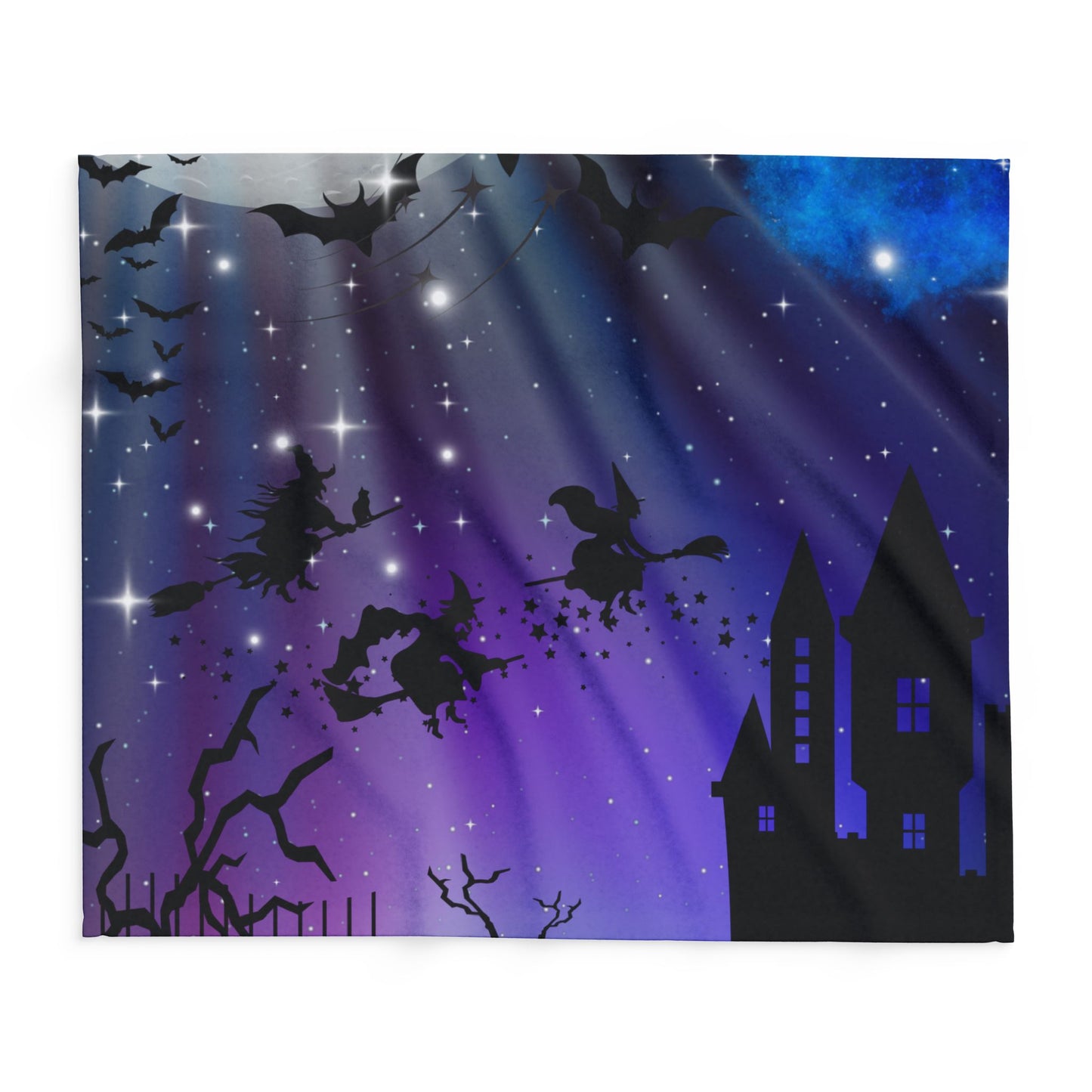 Mystical Halloween Fleece Blanket, Cozy Throw for Spooky Nights, Perfect for Fall, Witch Decor, Gifting for Halloween