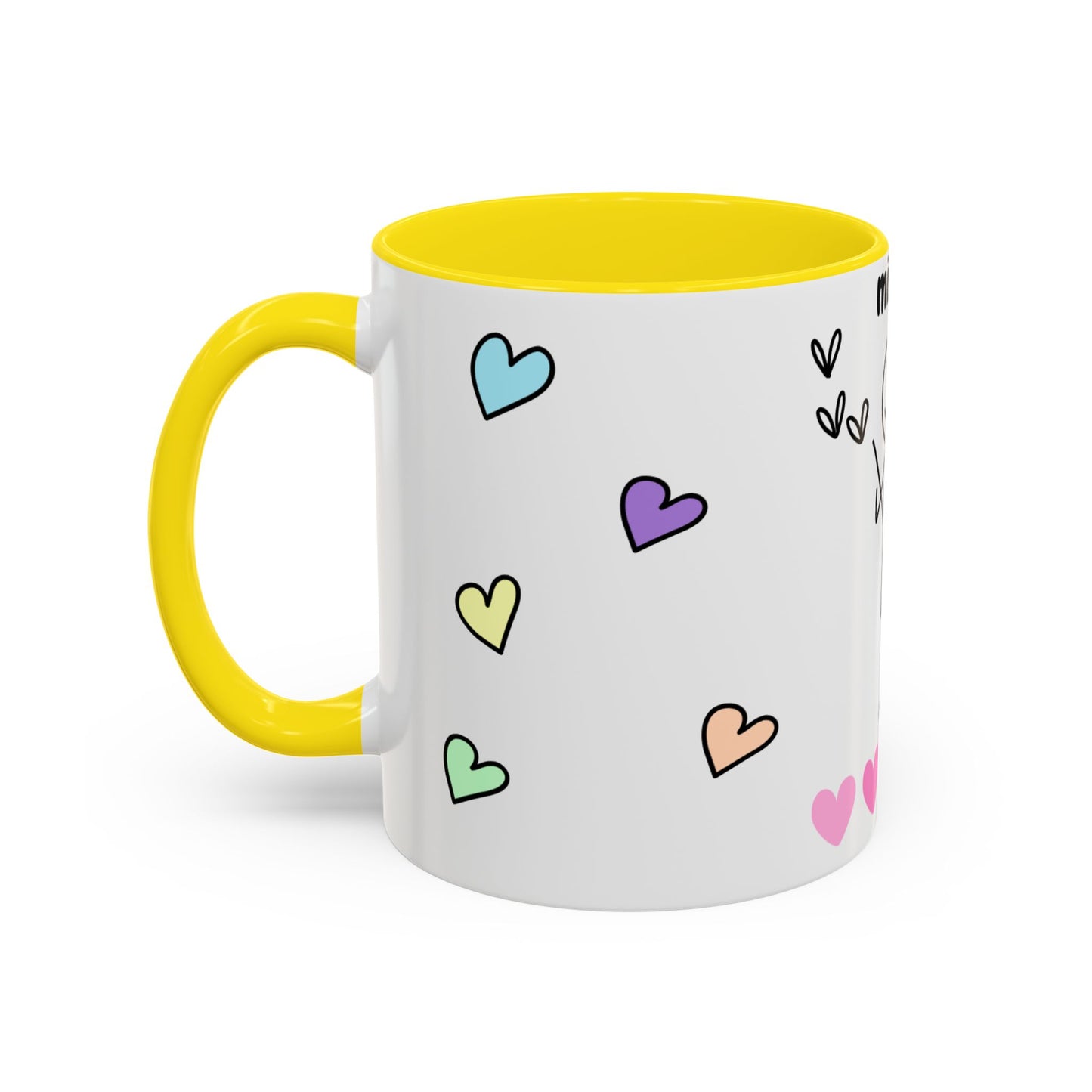 Heartfelt Miss You Accent Coffee Mug, Cute Gift for Friends, Personalized Coffee Cup, Thoughtful Gift for Loved Ones, Cheerful Home Decor
