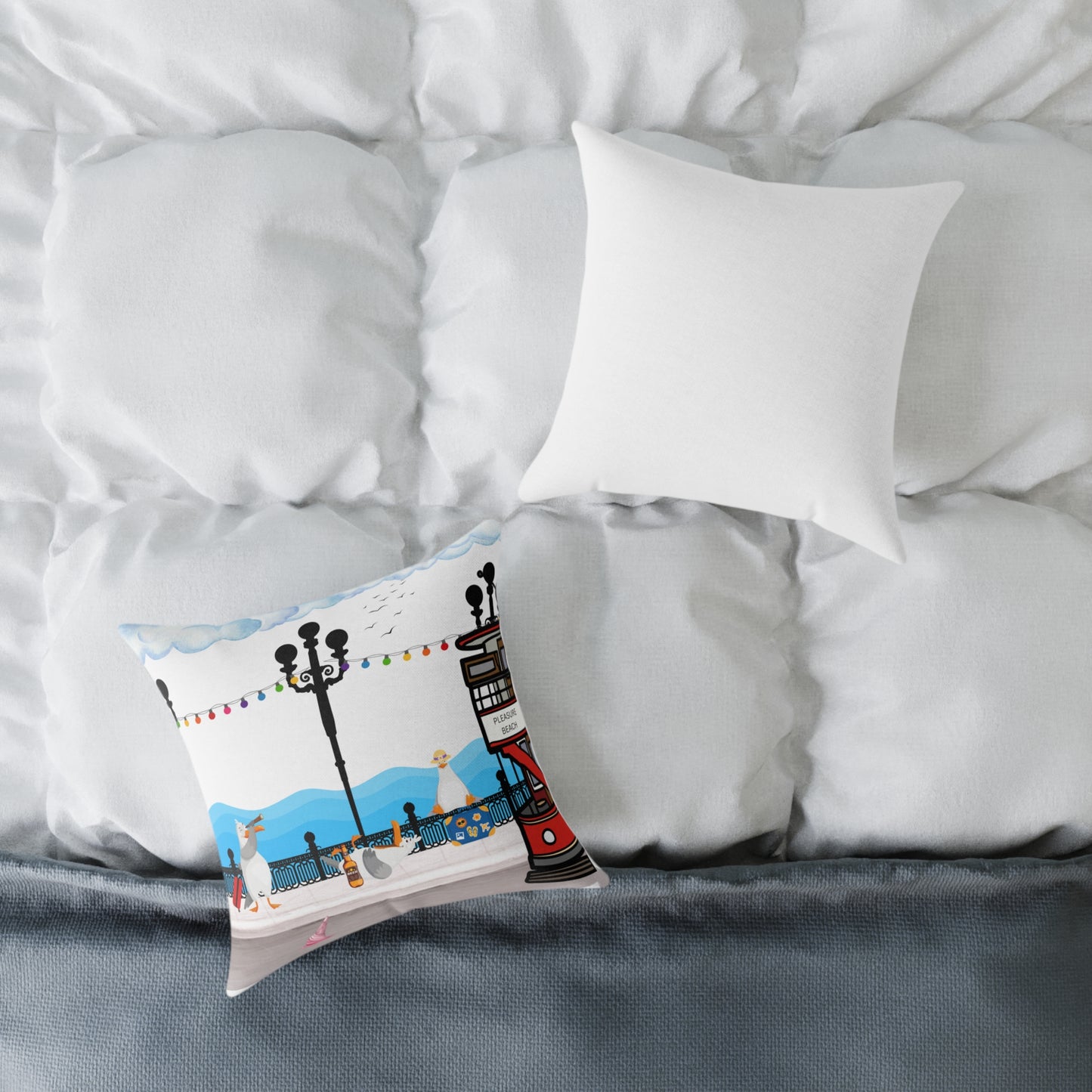 Decorative Canvas Pillow, Cozy Home Accent, Gift for Garden Lovers, Unique Housewarming, Vibrant Outdoor Decor