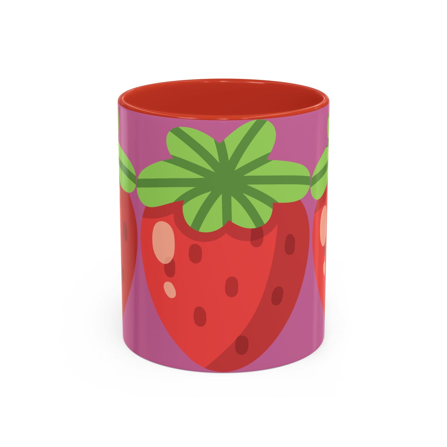 Playful Strawberry Accent Coffee Mug - Cute Kitchenware for Fruit Lovers