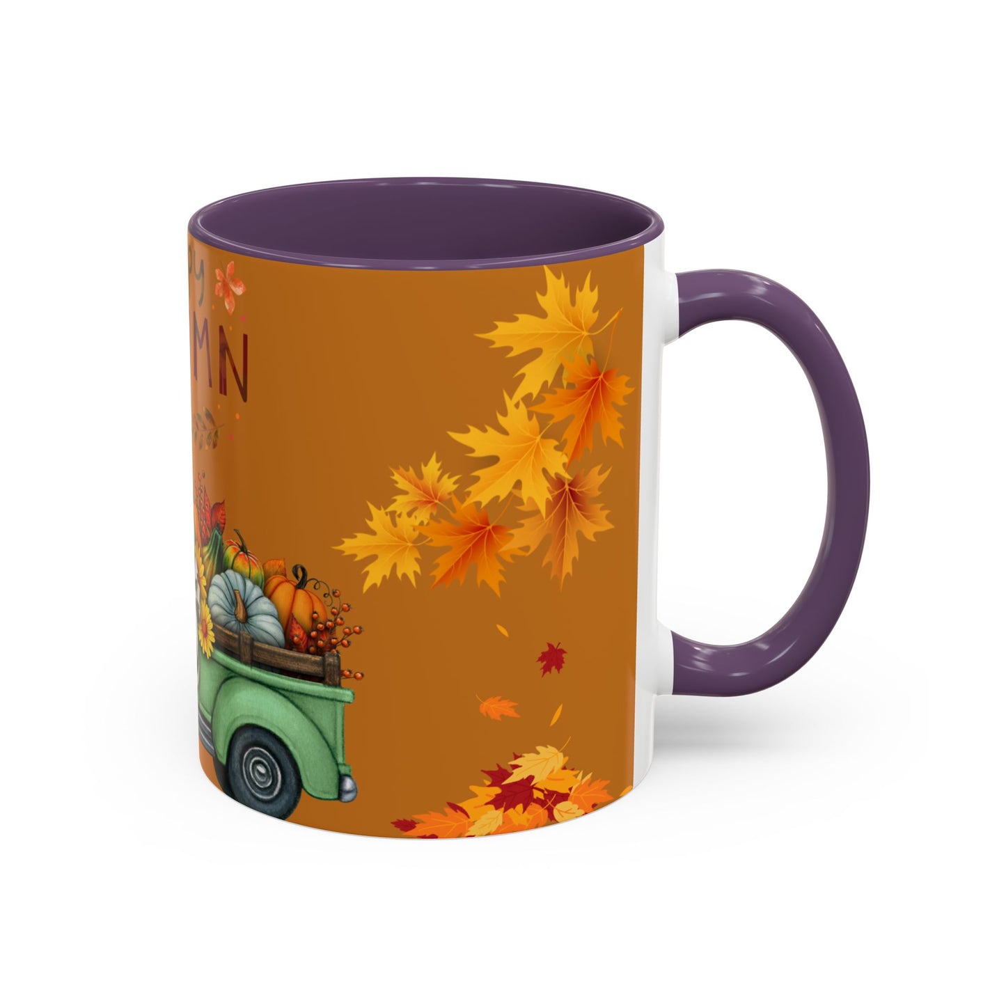 Autumn-Themed Coffee Mug, Cozy Fall Ceramic Mug, Colorful Harvest Cup, Seasonal Drinkware, Thanksgiving Gift