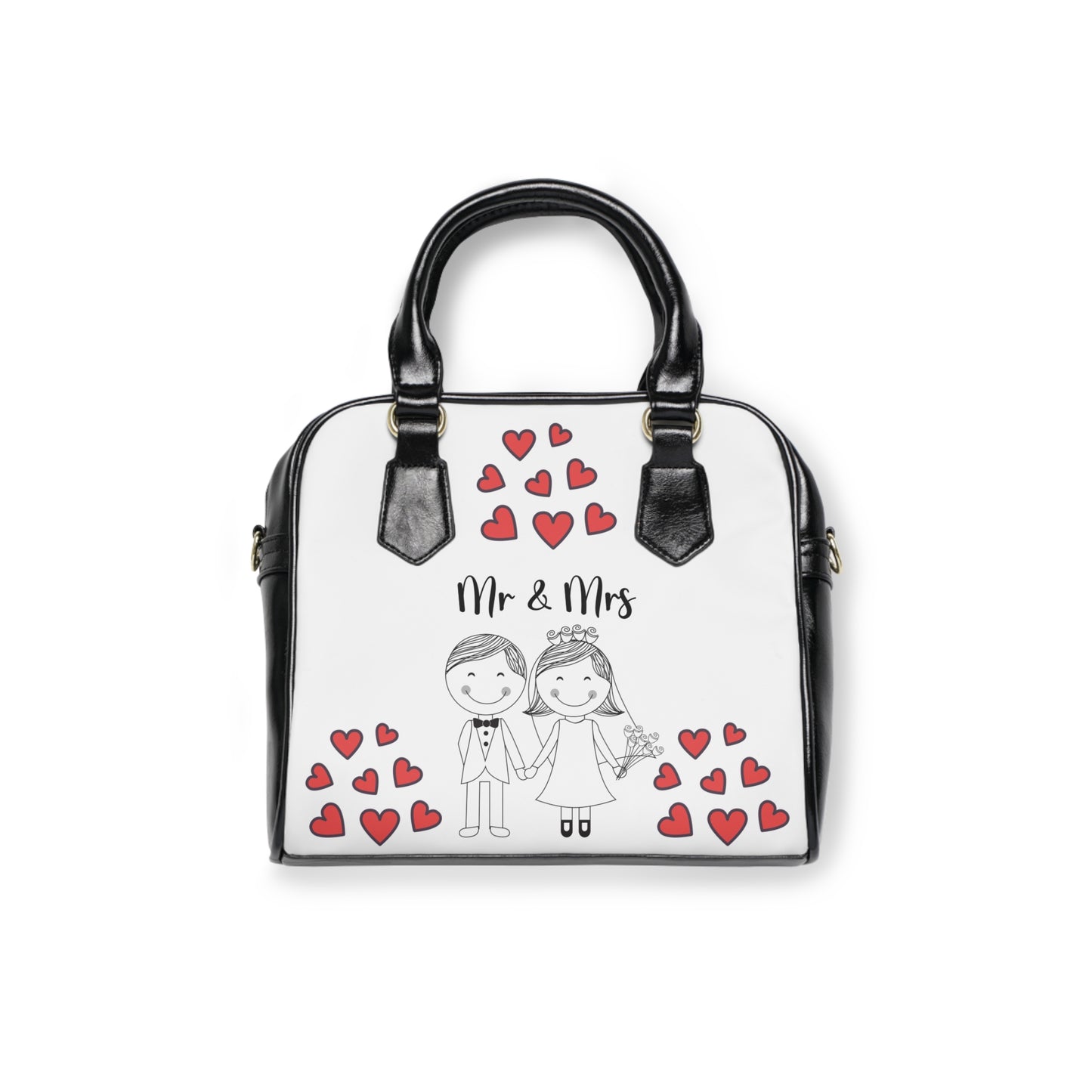 Mr & Mrs Wedding Shoulder Handbag - Perfect Bridal Gift with Heart Design