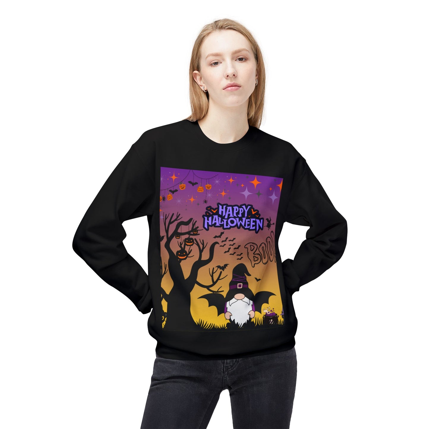 Halloween Crewneck Sweatshirt, Unisex Fleece Top, Funny Fall Apparel, Spooky Season Sweater, Cozy Halloween Outfit, Gift for Her/Him