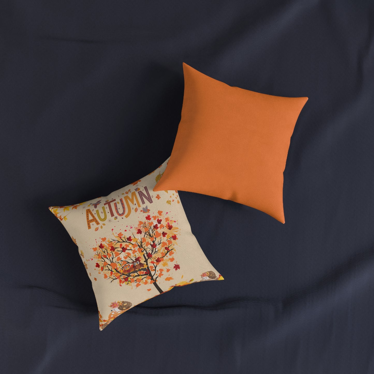 Autumn Square Pillow | Cozy Fall Decor, Thanksgiving Gift, Seasonal Cushion, Rustic Home Accent, Autumnal Throw Pillow