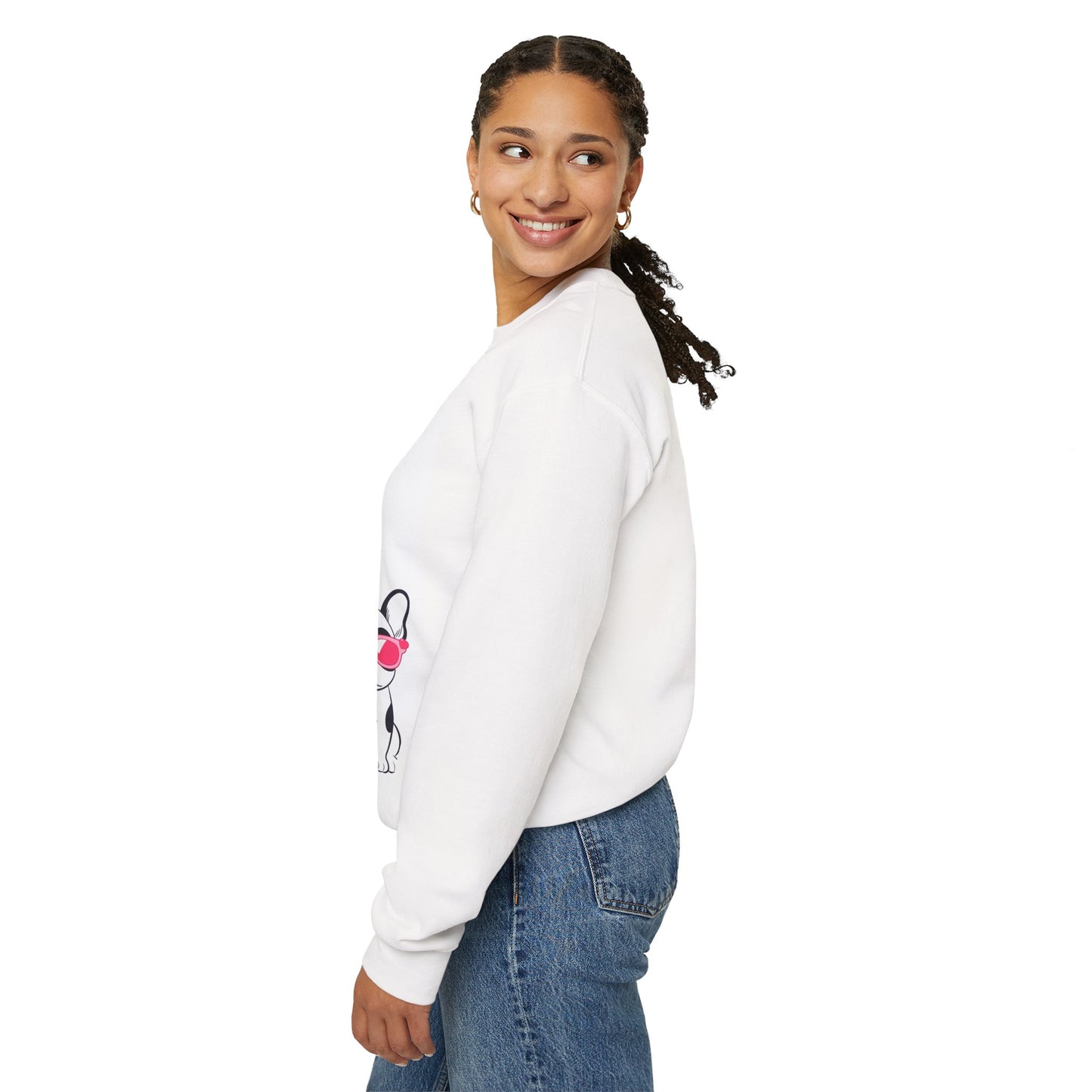Chic French Bulldog Sweatshirt, Cute Dog Lover Gift, Casual Cozy Crew, Pet Owner Apparel, Fun Gift for Holidays
