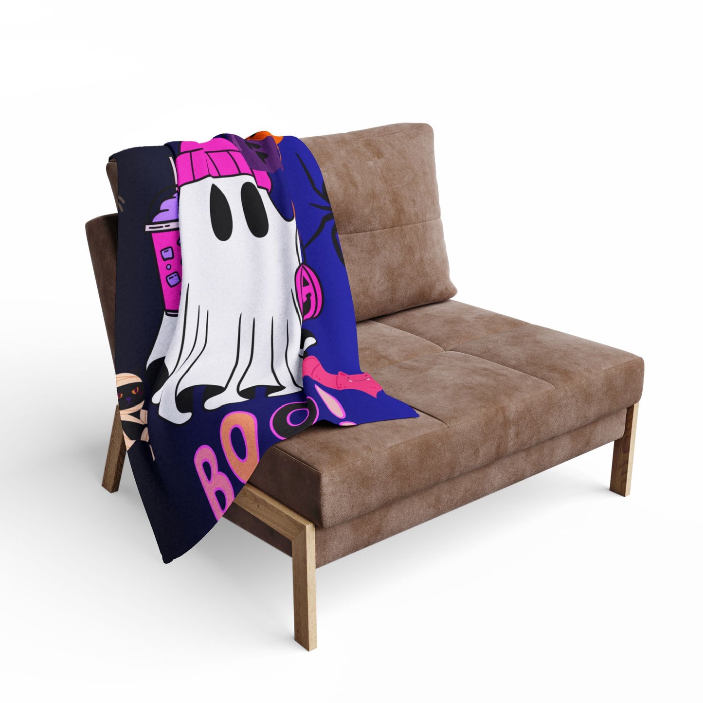 Spooky Ghost Fleece Blanket, Cozy Halloween Decor, Boo Blanket, Cozy Throw, Kids’ Halloween Gift, Fall Home Essentials